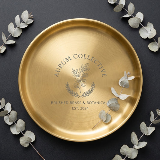 Personalized Catch All Dish Gold Stainless Steel Trinket Tray Gift for Her Custom Engraved