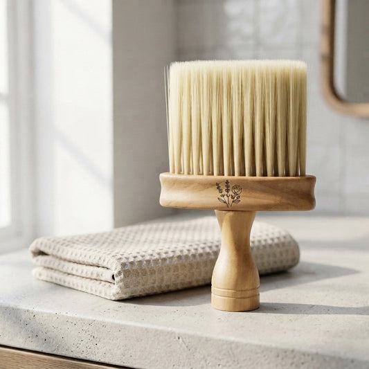 Personalized Barber Neck Duster Brush Wooden Handle Groomsman Gift Custom Engraved