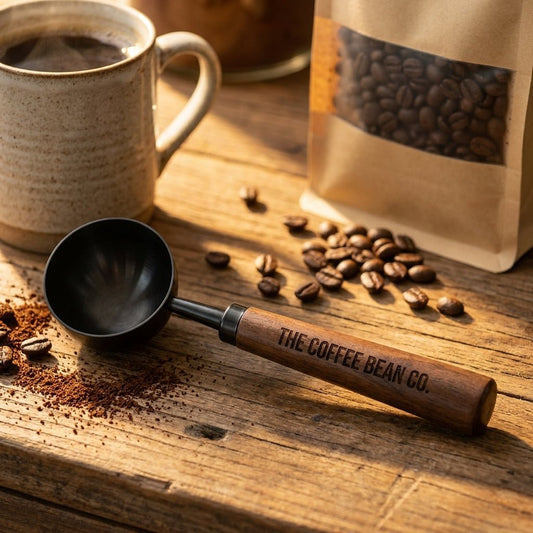 Personalized Coffee Scoop Vintage Wooden Handle Gift for Coffee Lovers Custom Engraved Pack of 2 - Us Engravo