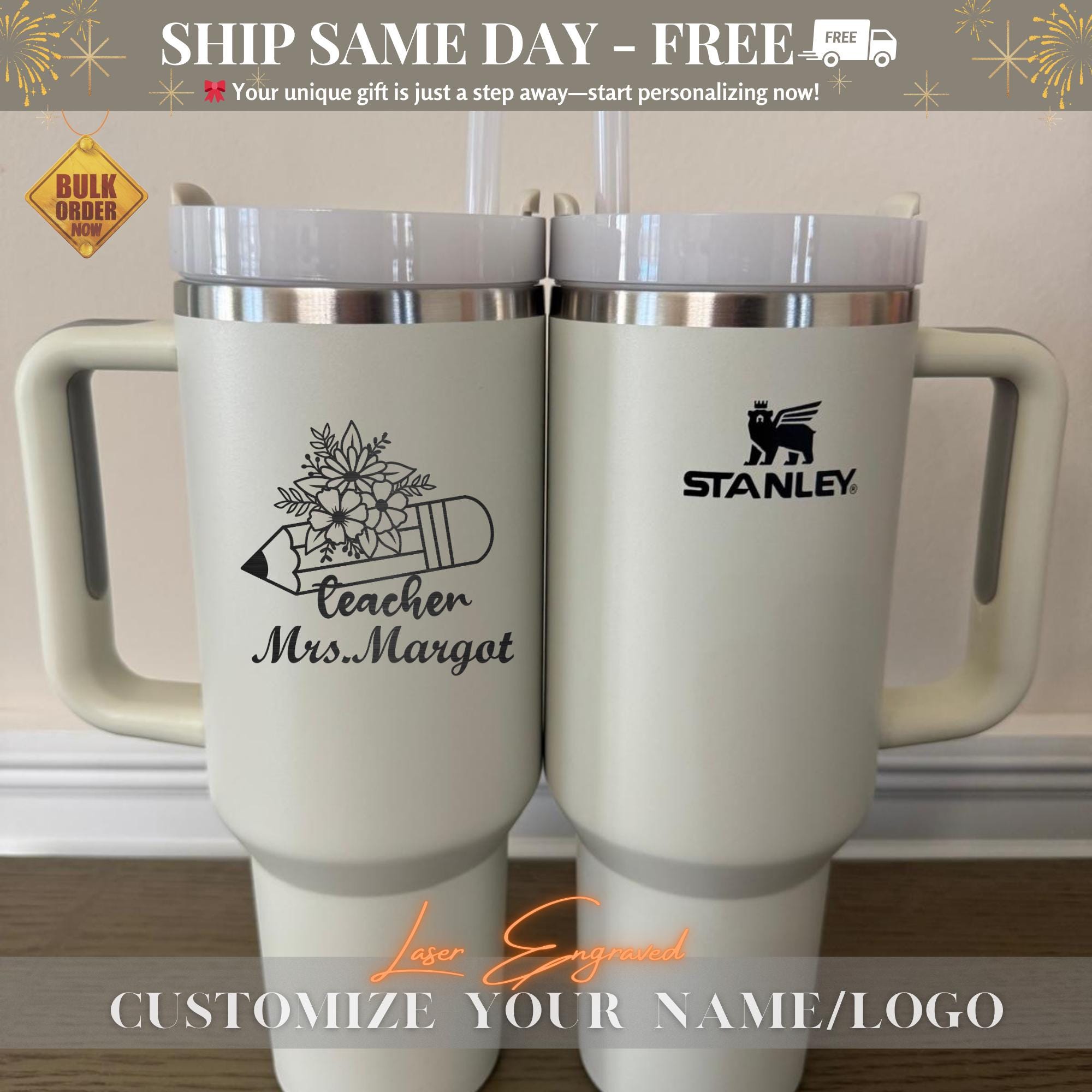 Personalized Tumbler Gift for Teacher, Custom Stainless Steel Tumbler with Name, Traveling mug, Teacher Appreciation Gifts, Thank You Gifts