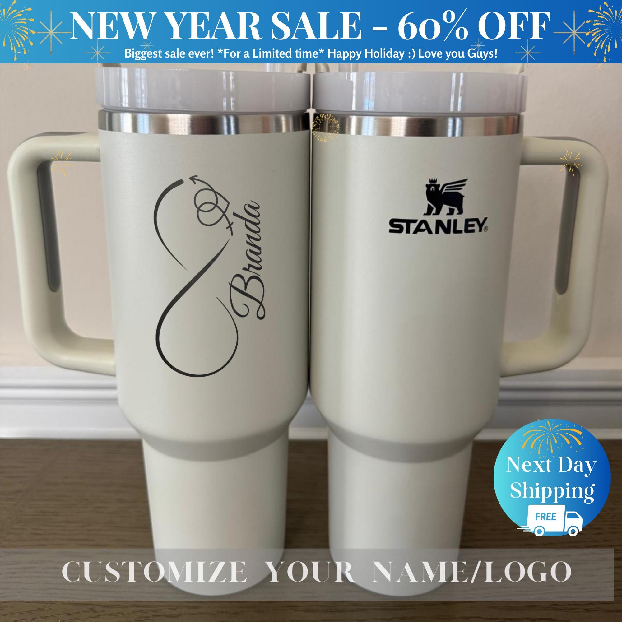 Personalized Stanley 40oz Tumbler, Insulated Travel Mug, Custom 40oz Tumblers, Engraved 40oz Tumbler, Galentine Gifts, Valentines Day Gift