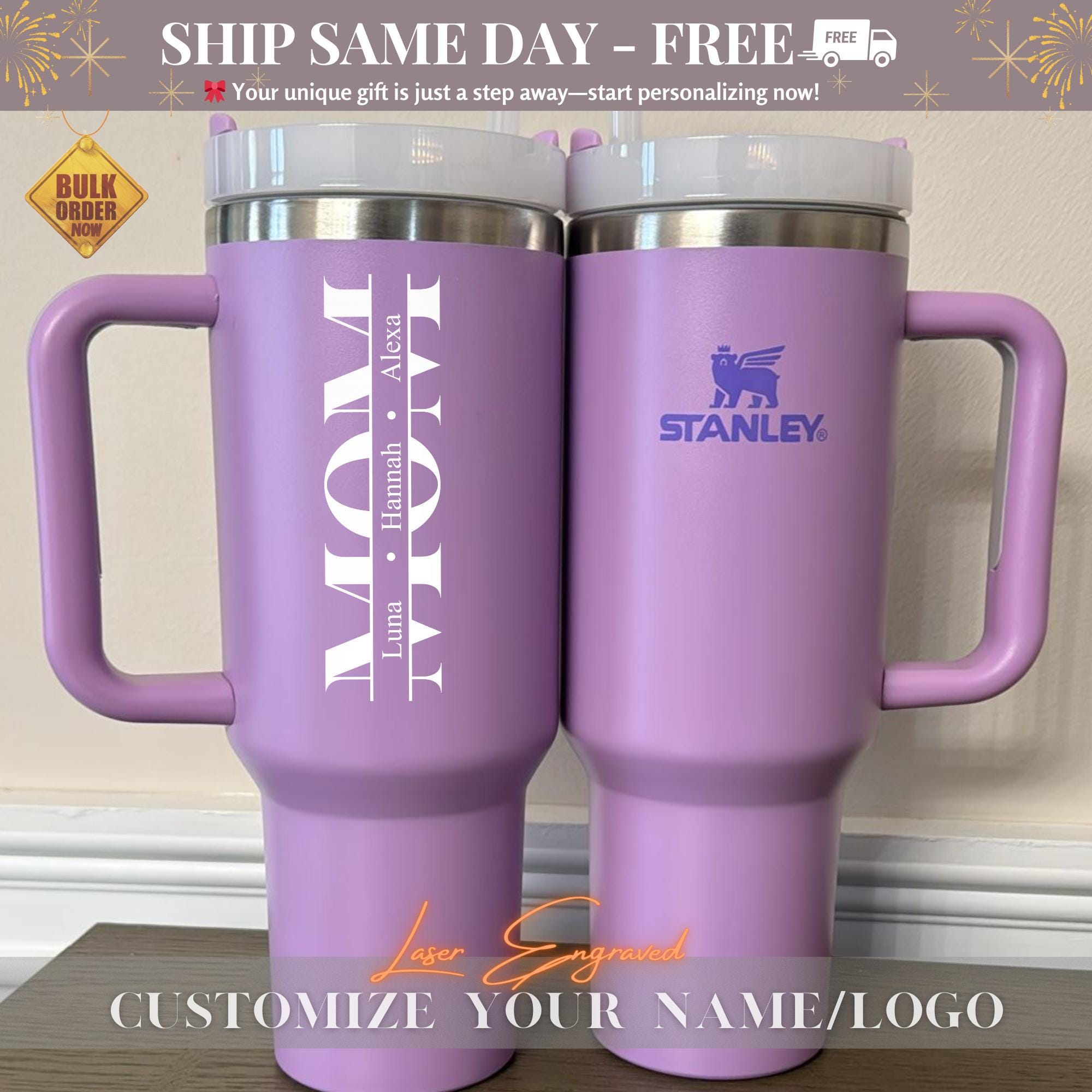 Custom Kids' Names - Personalized 40oz Tumbler, Floral Mom Tumbler, Custom Name Gift, Mother's Day Gift, Gift For Mom Mama Grandma From Kids