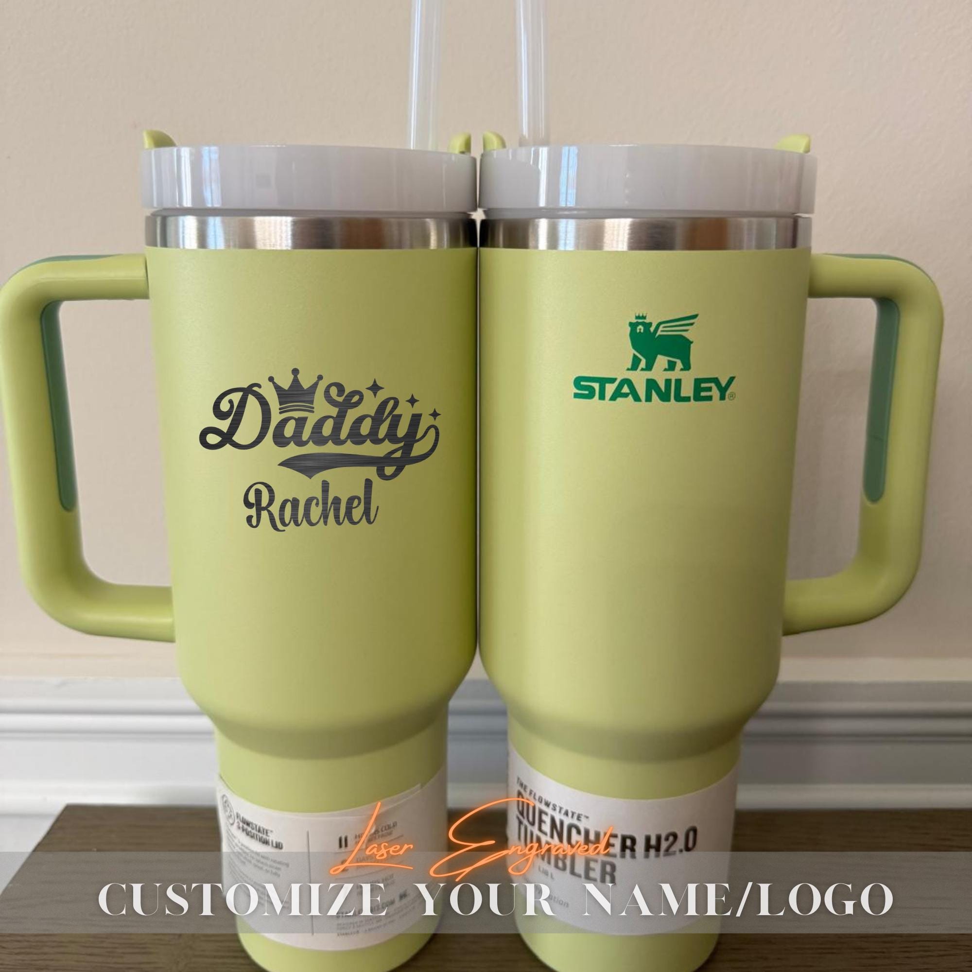 Personalized Daddy Stanley 40oz Tumbler Cup - Custom Engraved Name Mug - Unique Gift for Dad, Husband, Grandpa - Trendy Stanley Cup Gift