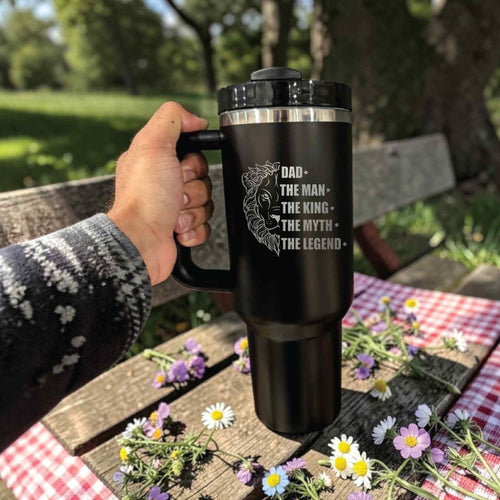 The perfect Father's Day gift for Grandpa Personalized Stanley 40oz with custom name engraving. Permanent laser etching, dishwasher safe. 