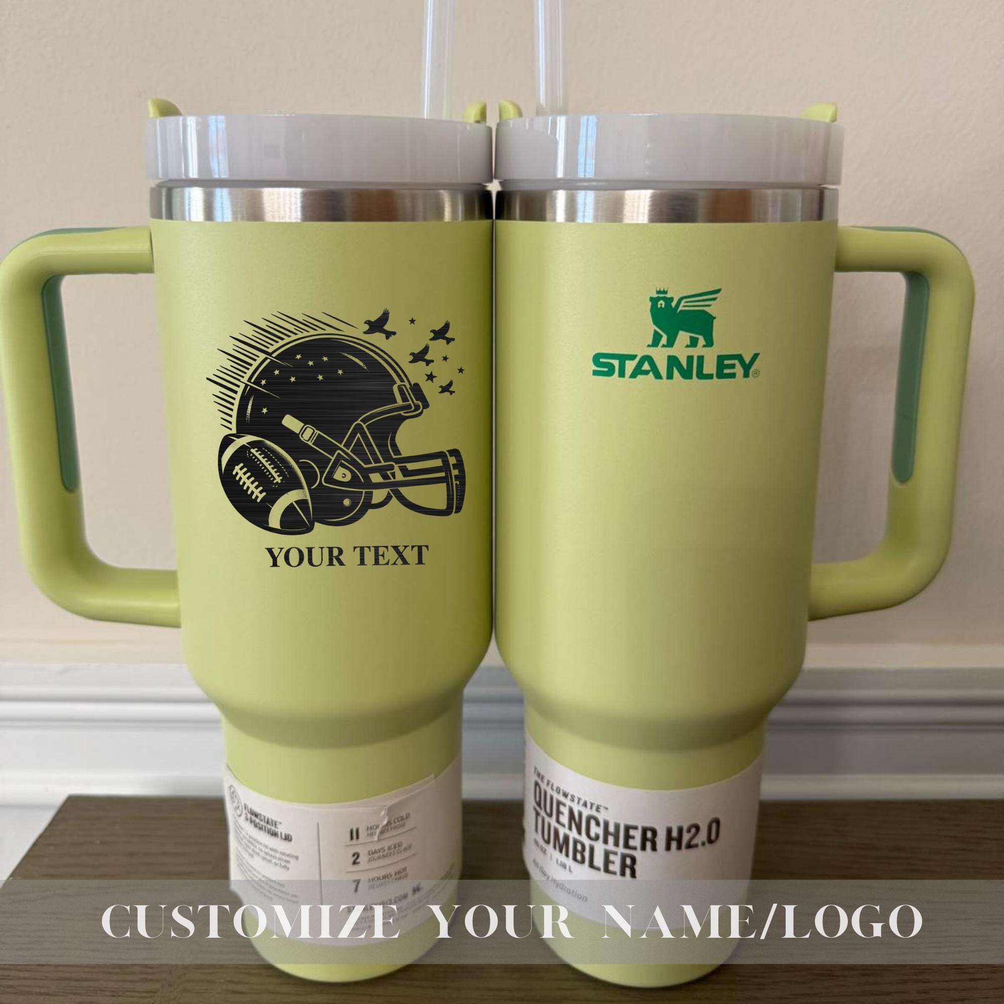 Personalized Football Team Name on Stanley 40oz cup - Custom Sports Stanley cup with Name - Football 40oz Stanley tumbler - Football Team