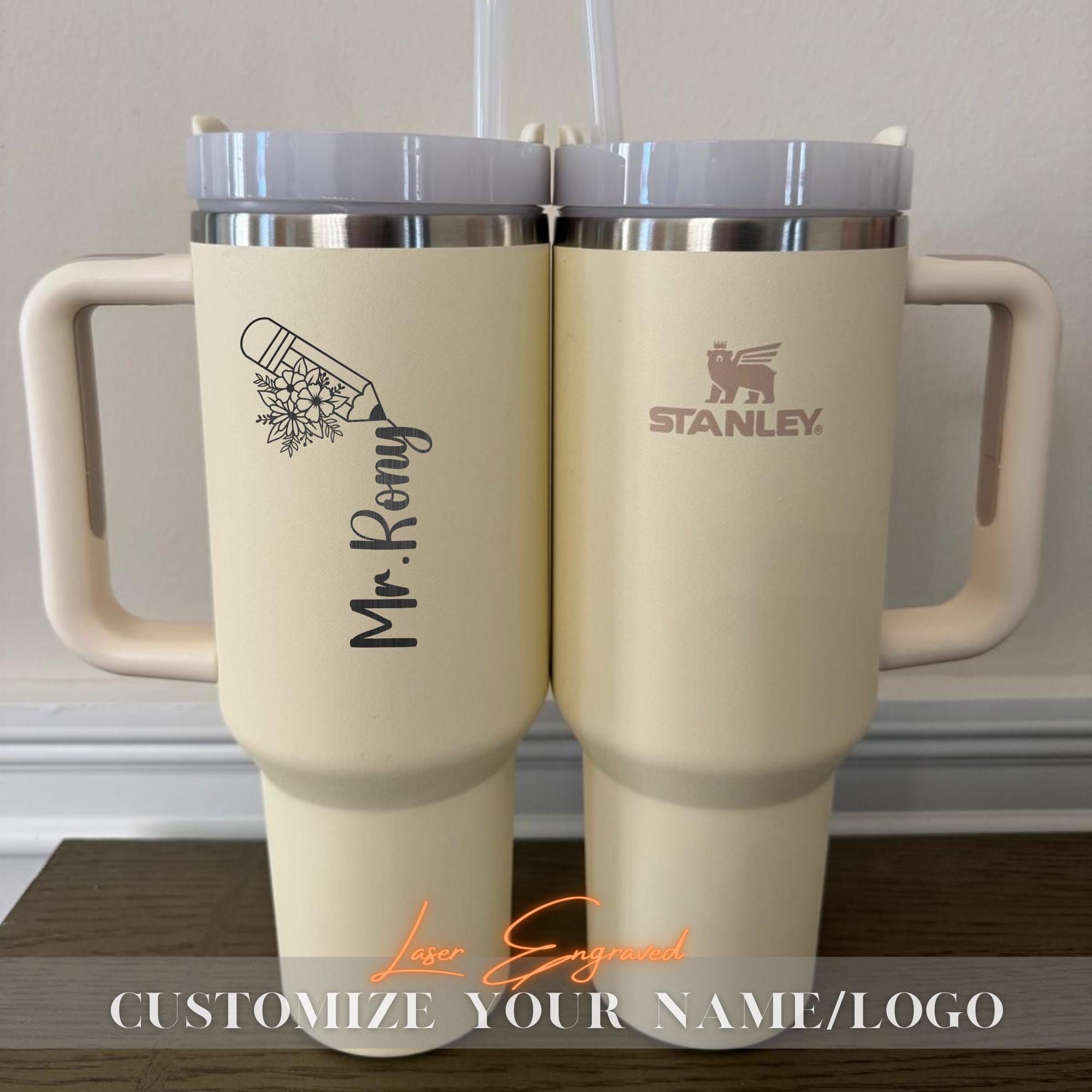 Engraved Stanley Tumbler for Teachers - Personalized 40oz Travel Mug - Best Custom Teacher Gift, Nurse, Mentor - Stainless Steel Cup