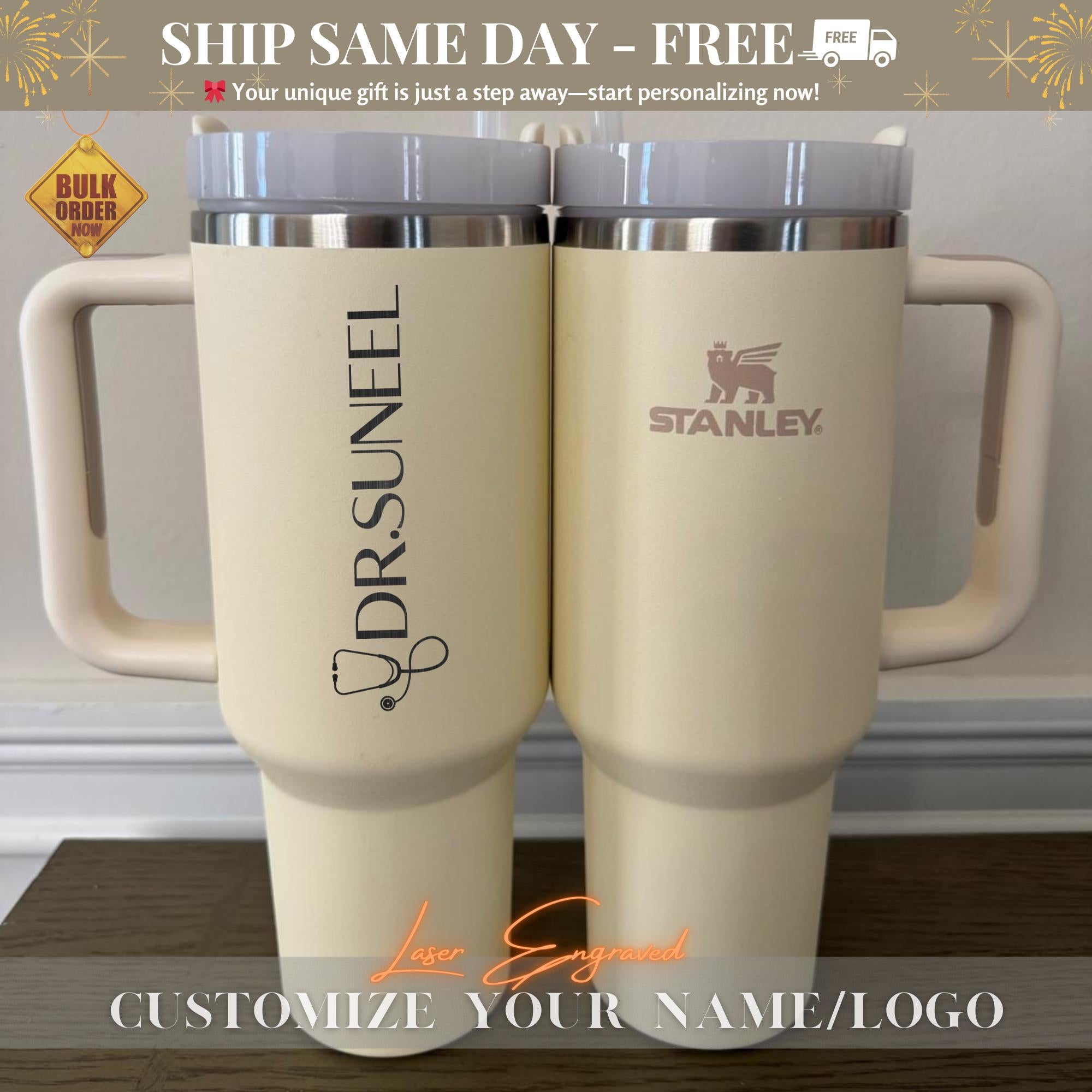 Personalized Stanley 40oz Tumbler for Nurses - Custom Name Engraved Insulated 40oz Cup - Gift for Nurse Appreciation, RN, Healthcare Worker