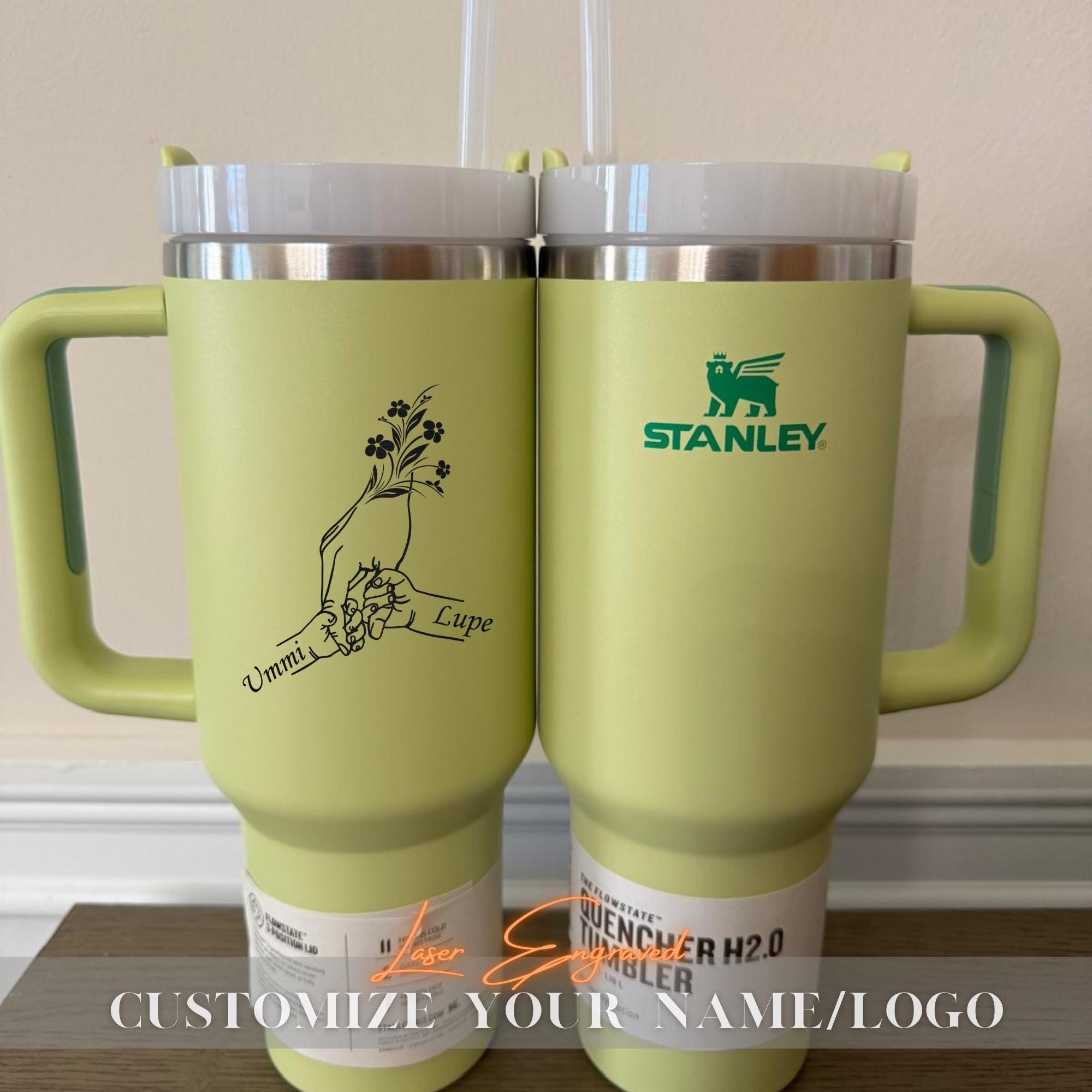 Stanley Name Engraved Laser Engraved Cup Tumbler Custom Laser Engraved Water Bottle 40 oz Quencher Name Mother mom Mum mama day Gift Idea