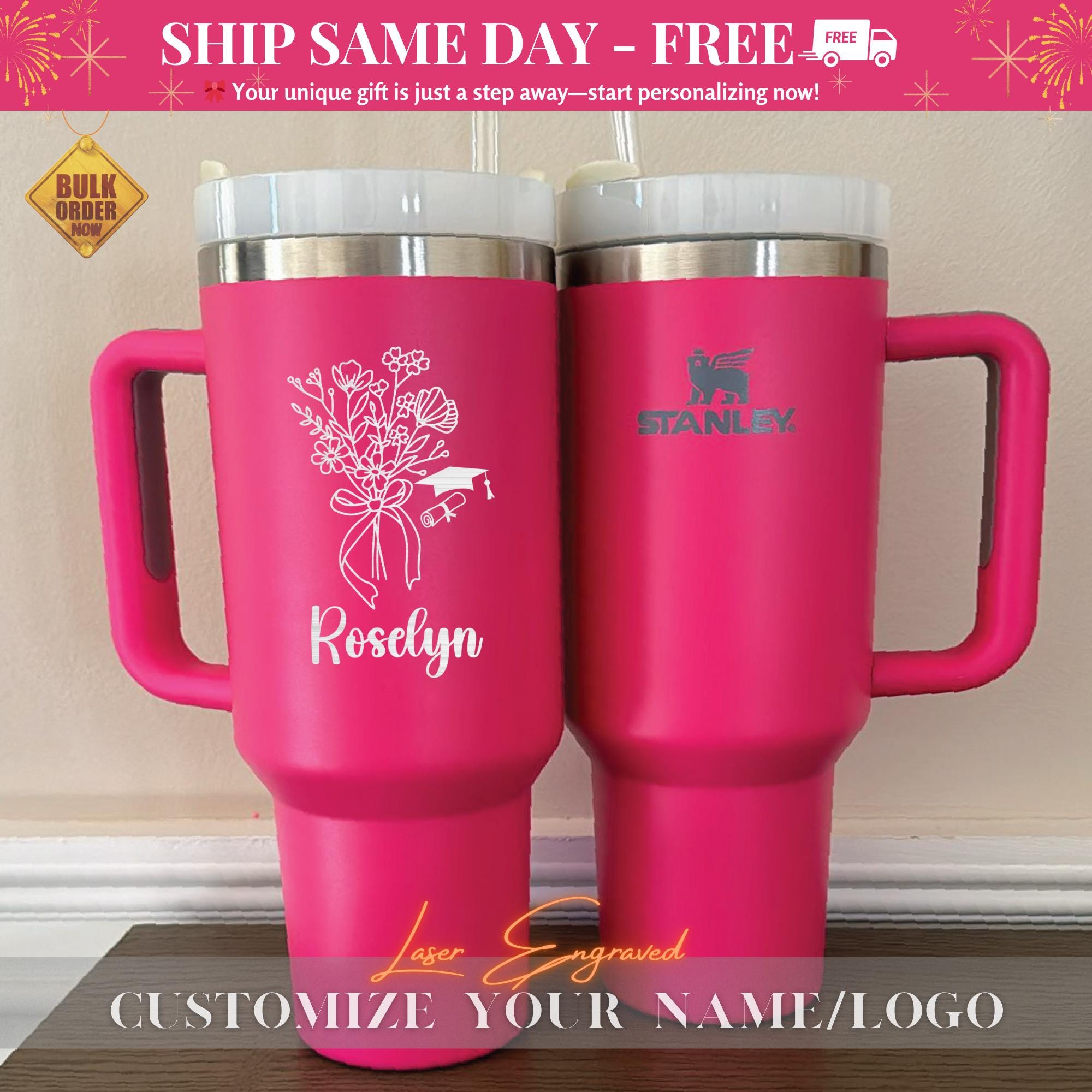 Graduation Gift Her Grad Gift Personalized Stanley 40oz Tumbler Gift for Class Of 2025 College Graduation Gift Present Student Grads