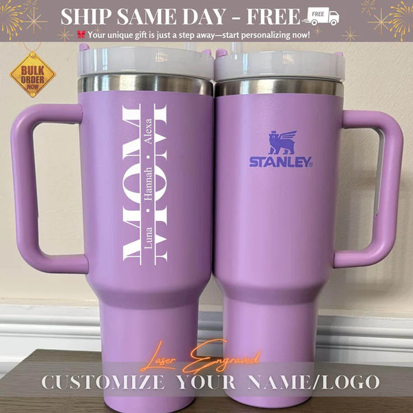 Personalized Stanley 40oz Tumbler | Mother's Day Gift for Mom | Engraved Stanley Cup | Custom Name, Unique Gift Idea | Trendy Quencher