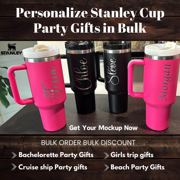 Personalized Stanley Tumbler | Custom Bridal Shower, Bachelorette, Girls Trip Gifts | Client Appreciation | Cruise & Beach Party Travel Gift