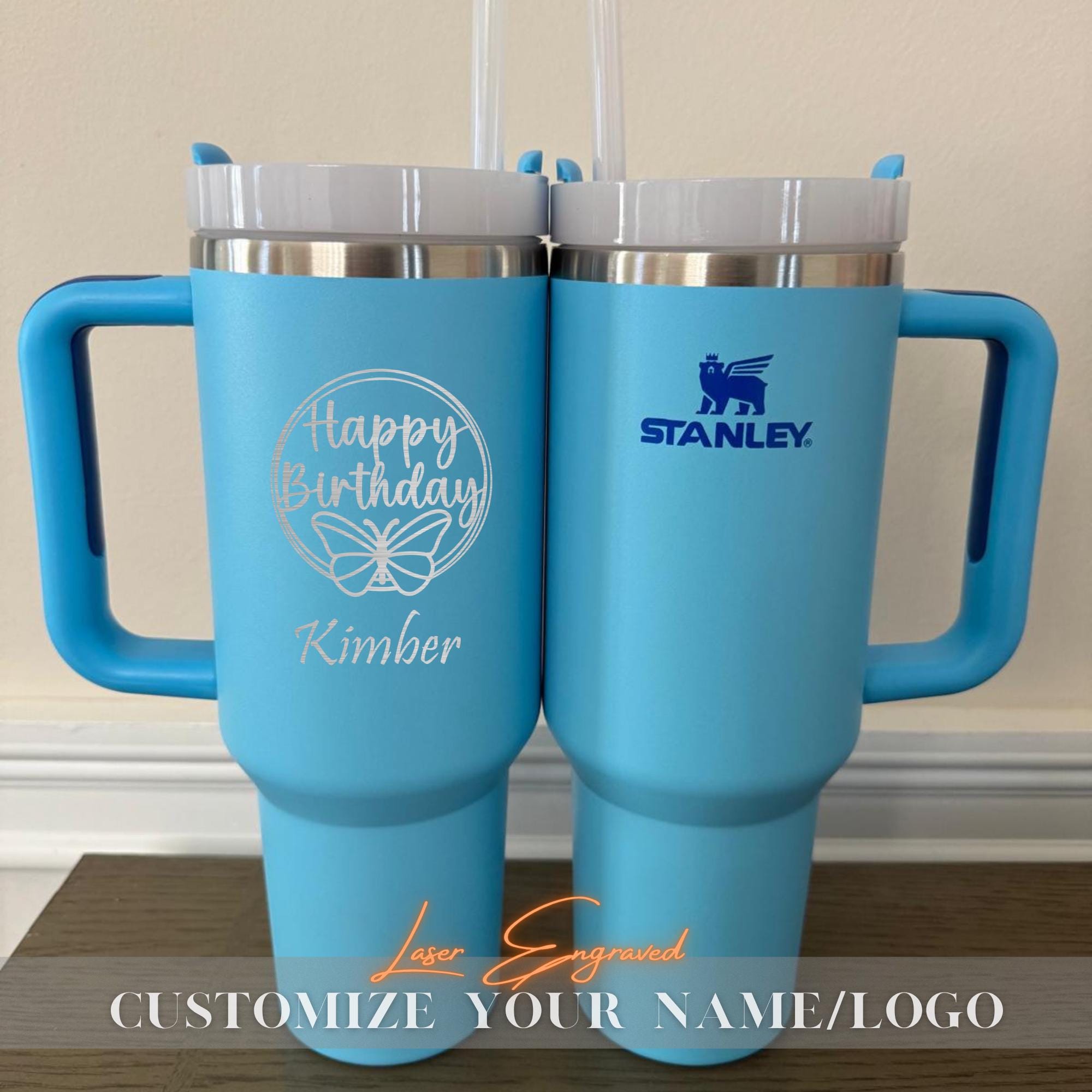 Custom 40oz Stanley, Laser Engraved Stanley 40oz Tumbler, Personalized Insulated Mug for Christmas & Birthday Gifts, Custom Name Travel Cup