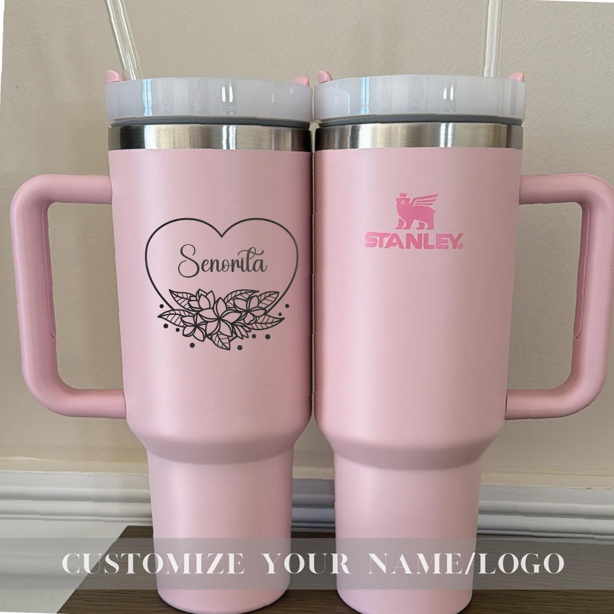 Custom Engraved Stanley 40oz Tumbler - Personalized Valentine's Day Gift, Unique Travel Mug, Best Gift for Her, Insulated Drinkware Cup