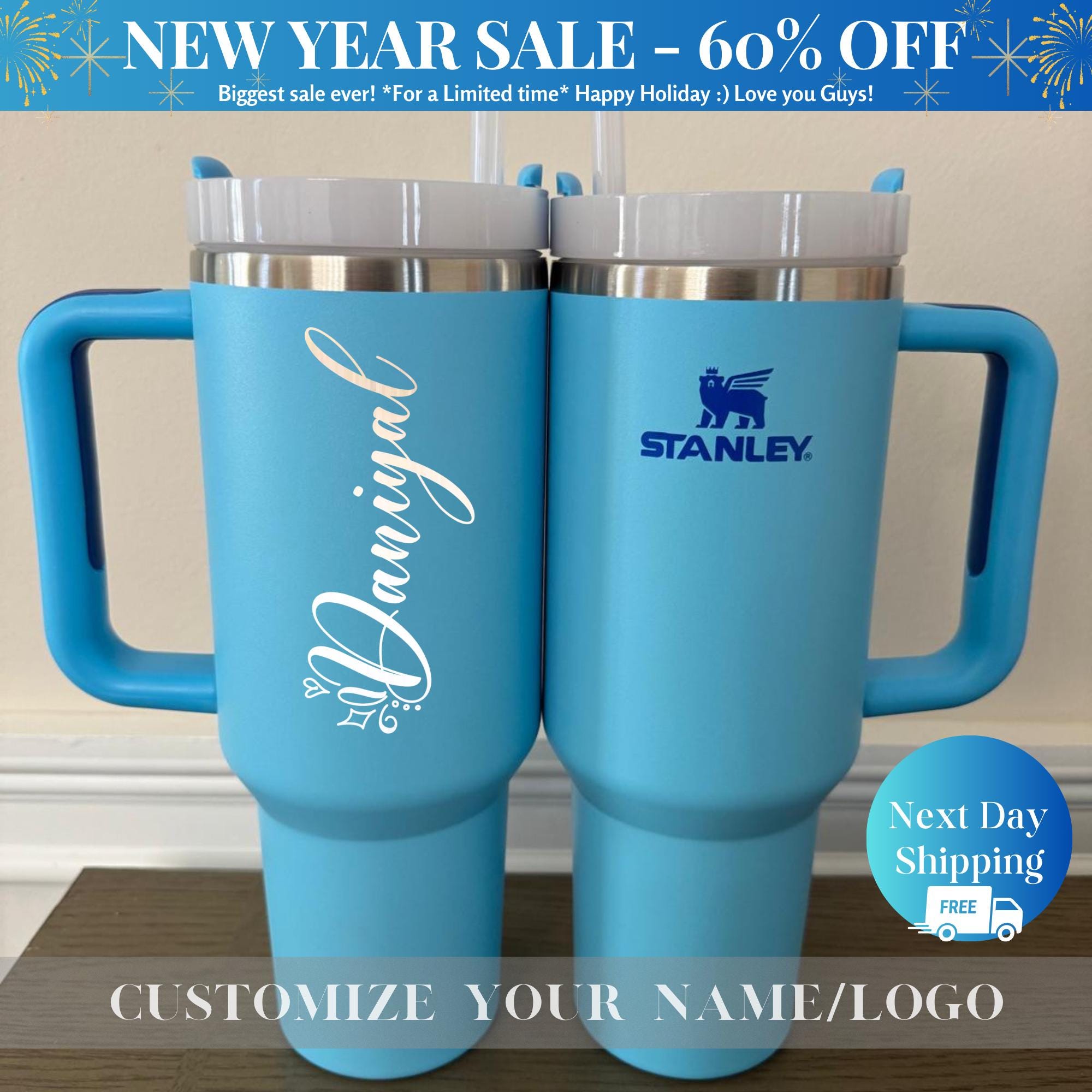 Personalized Stanley 40oz Tumbler,Laser Engraved Stanley Cup,Custom 40oz Tumblers,Travel & Hiking Mug,Gift for Her,Valentines Day Gifts