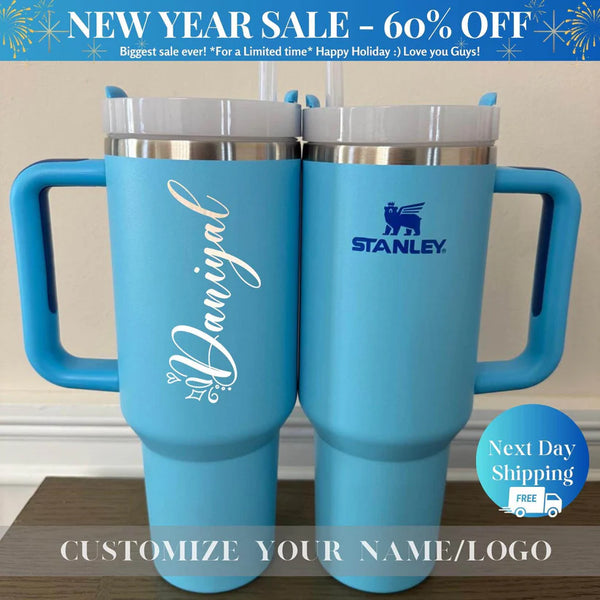 Personalized Stanley 40oz Tumbler,Laser Engraved Stanley Cup,Custom 40oz Tumblers,Travel & Hiking Mug,Gift for Her,Valentines Day Gifts