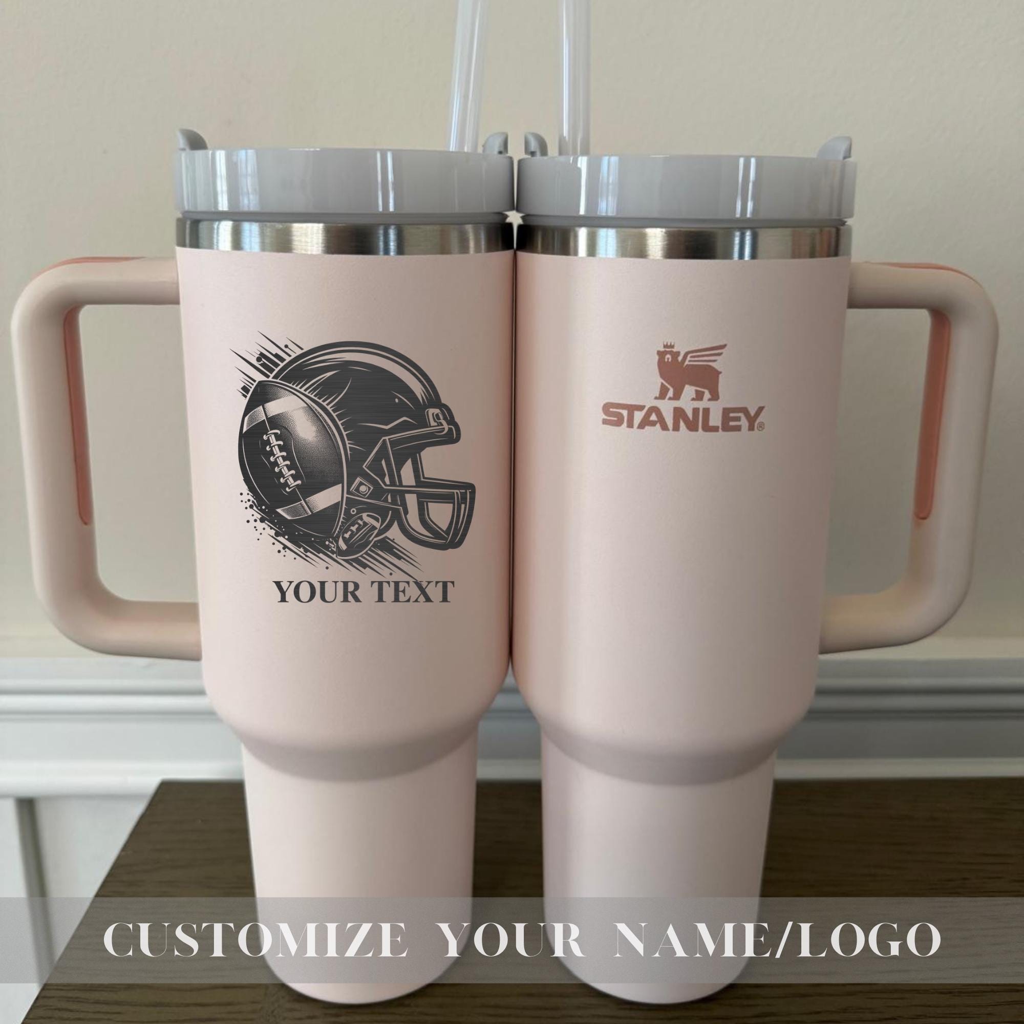 Personalized Stanley 40oz Tumbler for 2025 Super Bowl, Engraved Football Team Name & Helmet, Sports Gift, Football Gifts, Football Fan Gift