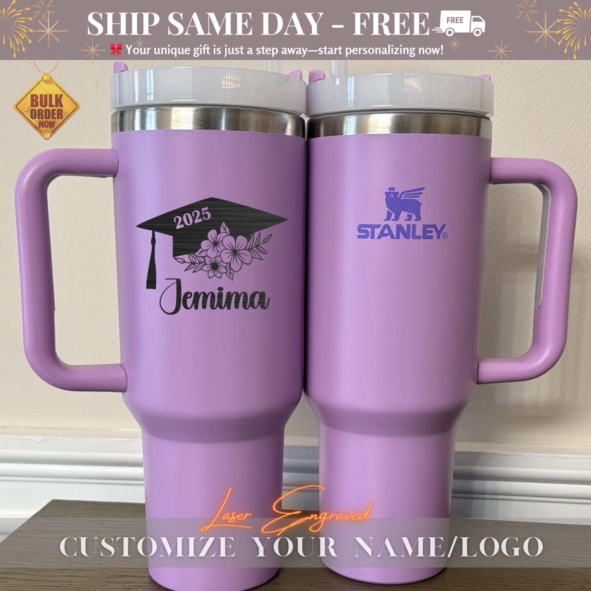 Class of 2025 Graduation Tumbler, Engraved Seniors 2025 Travel Mug, Insulated Graduation Party Cup, Personalized College Graduation Gift