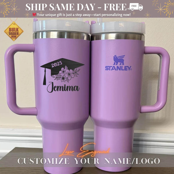 Class of 2025 Graduation Tumbler, Engraved Seniors 2025 Travel Mug, Insulated Graduation Party Cup, Personalized College Graduation Gift