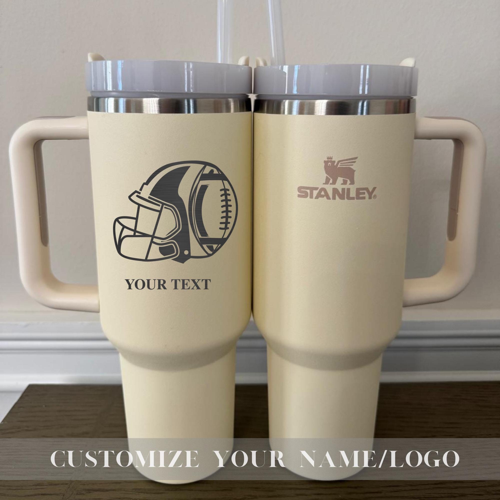 Personalized Stanley Football 40oz Tumbler - Insulated Travel Tumbler Gift For Coach - Football Team Name Cup - 40oz Football Coach Gift