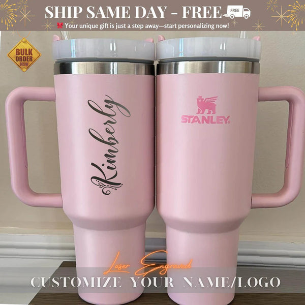 Personalized Stanley 40oz Tumbler With Name, Laser Engraved Mom Stanley Cup, Mothers Day, Gifts for Her, Bridesmaid Proposal, Party Favor