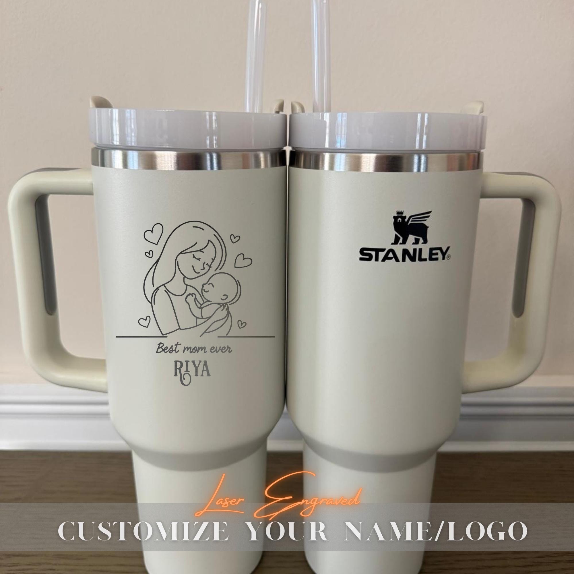 Personalized Stanley 40oz Mom Tumbler Cup, Mother's Day 2025, Gift for Mother, Mother's Day Tumbler, Personalized Mom Gifts, Gift for Her