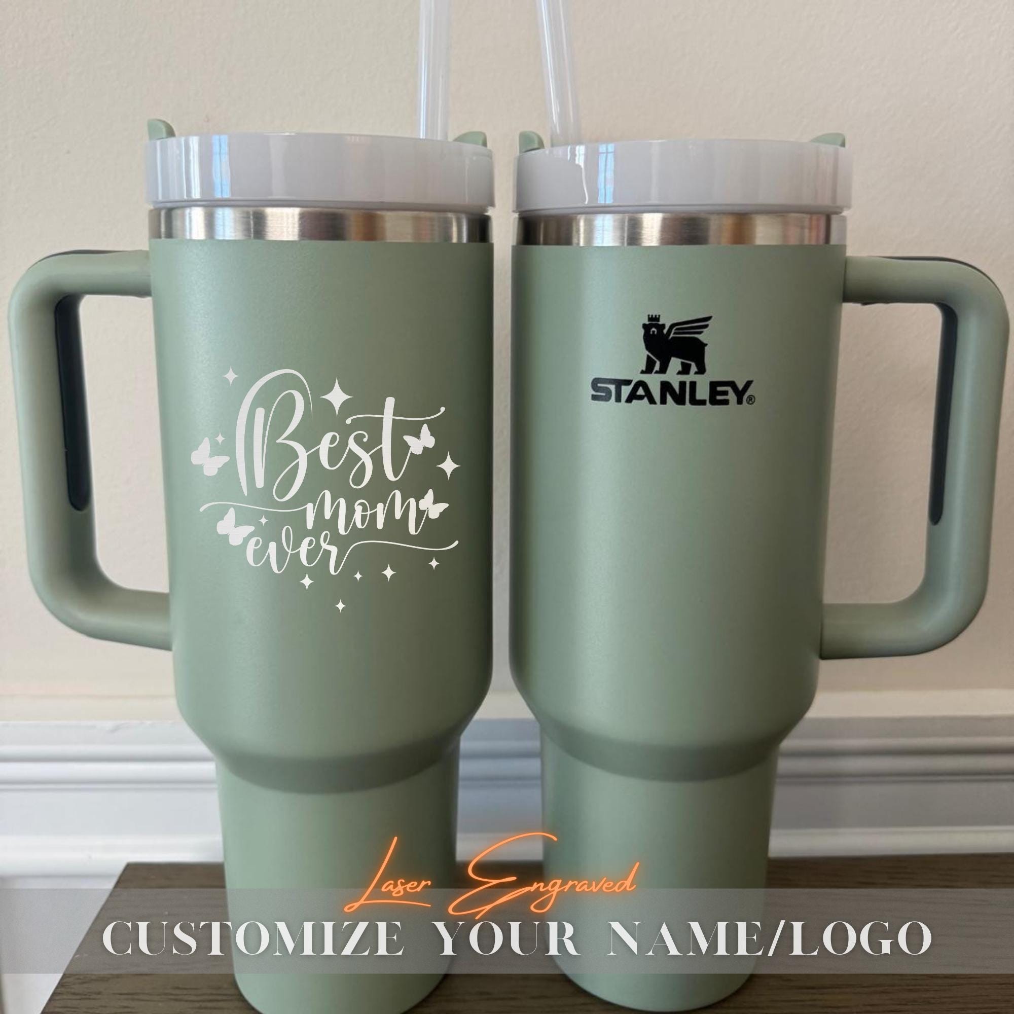 Custom Family Photo Mother Day Gifts For Mom, Engraved Your Favorite Photo on 40oz Stanley Tumbler, Unique Gifts for Her, Gifts for Mom Dad