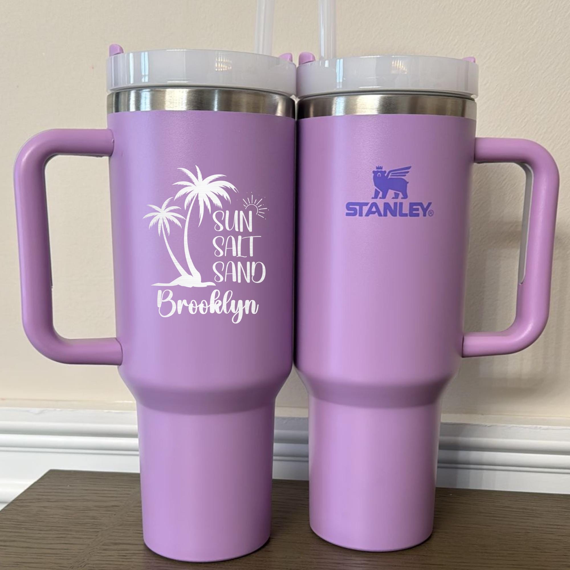 Personalized Stanley Cup 40oz - Engraved Name Tumbler - Summer Vacation Gift, Beach Party, Custom WaterTok Gift for Her/Him