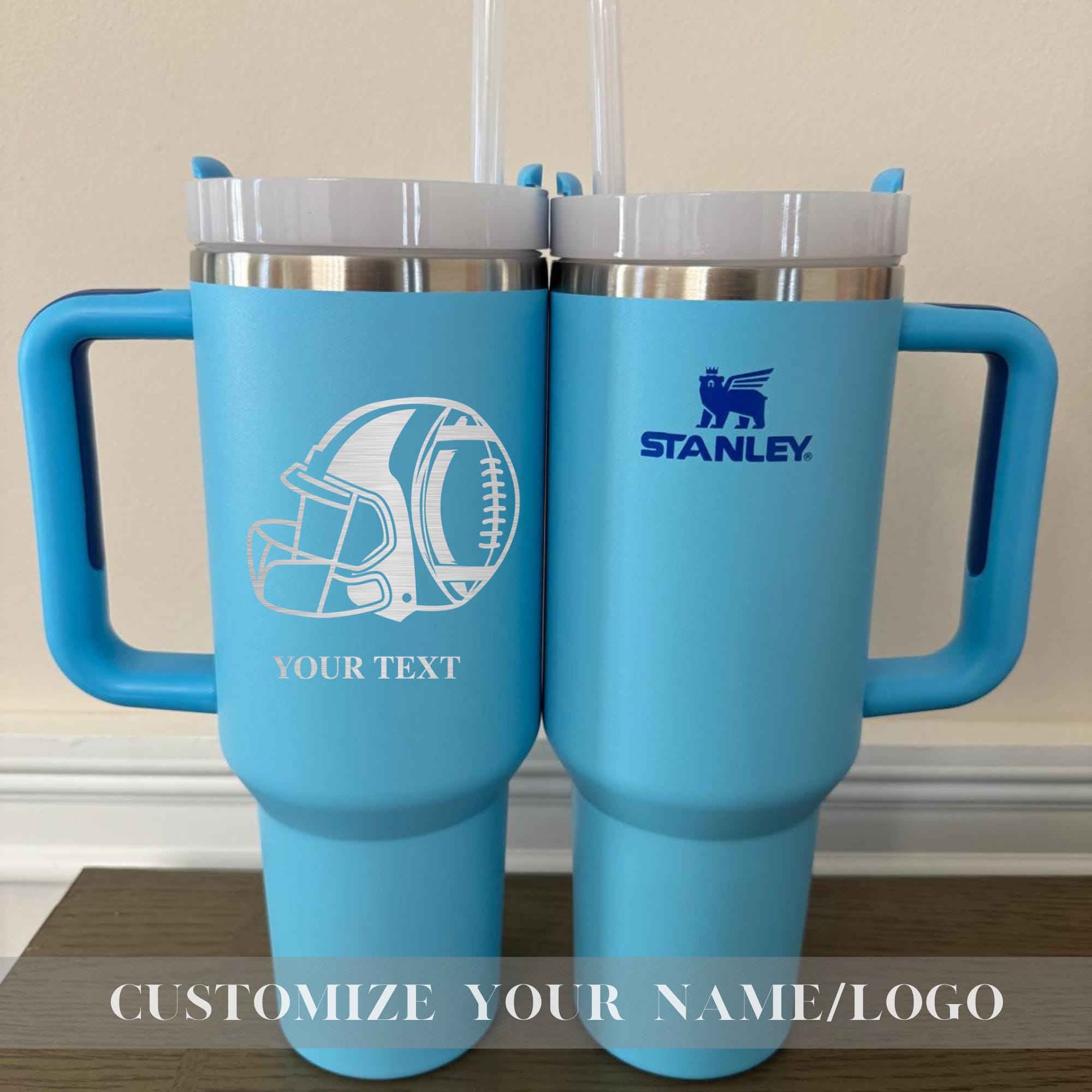 Personalized Stanley Football 40oz Tumbler - Insulated Travel Tumbler Gift For Coach - Football Team Name Cup - 40oz Football Coach Gift