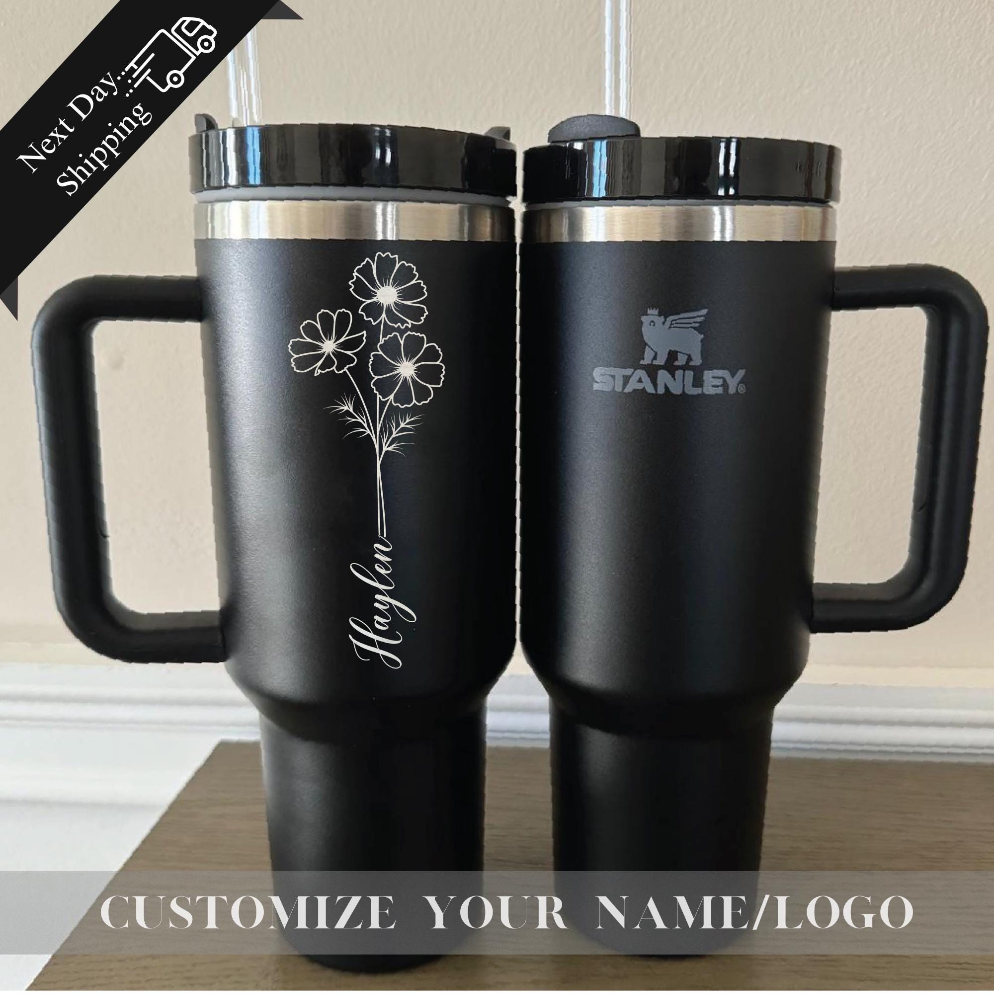 BIRTH FLOWER TUMBLER, Name Tumbler, Floral Tumbler Cup, Personalized Birth Flowers Tumbler with Name, Stainless Steel Tumbler, Gift for Her