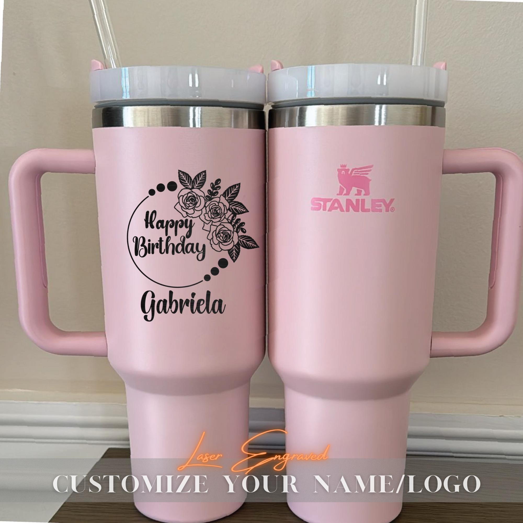 Custom Stanley 40oz Insulated Tumbler with Name - Wedding Party Gifts - Bridesmaid Birthday Water Cup, Gift for Him, Bachelorette Party