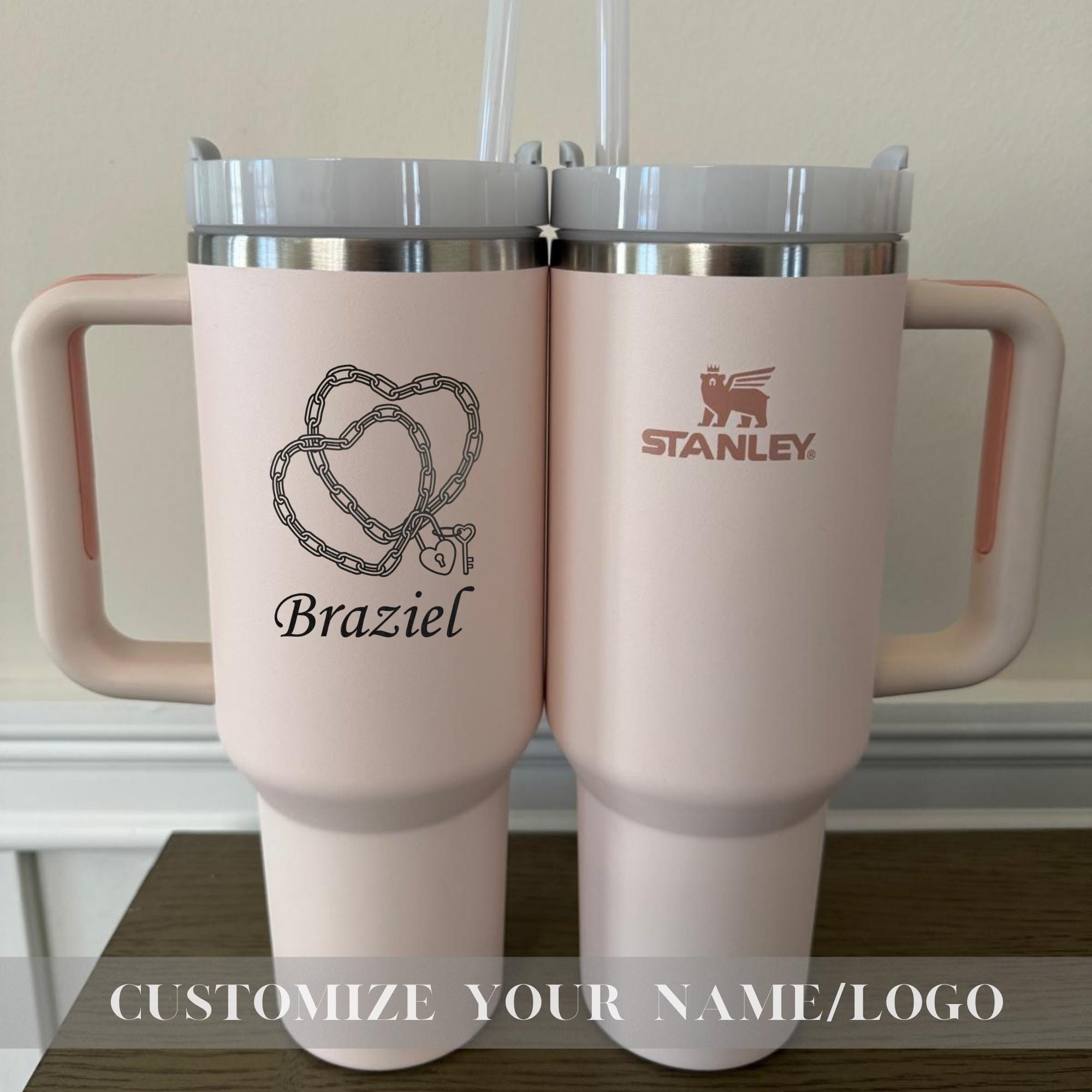 Personalized Stanley 40oz Tumbler,Laser Engraved Stanley Cup,Custom 40oz Tumblers,Travel & Hiking Mug,Gift for Her,Valentines Day Gifts