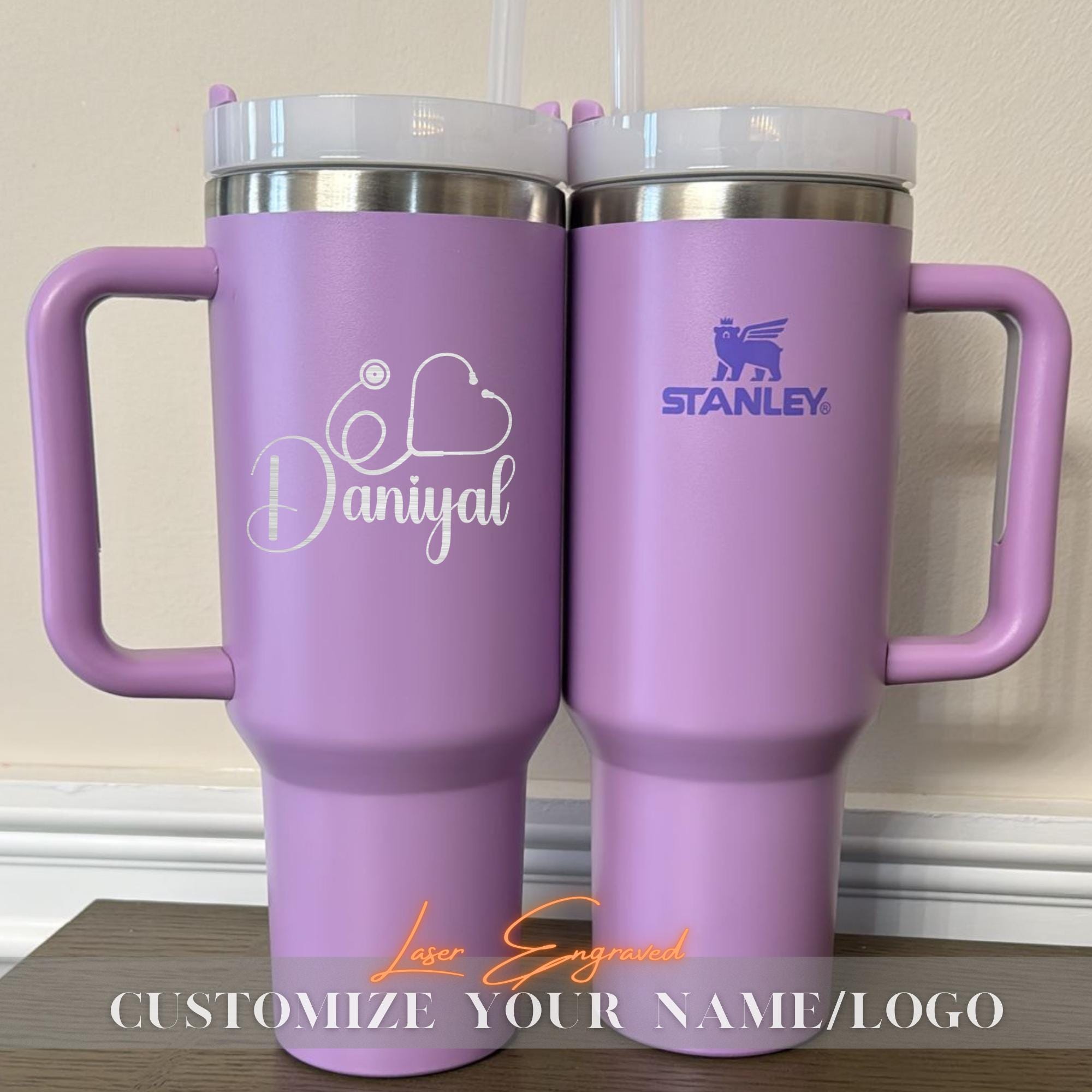 Custom Stanley 40oz Tumbler for Nurses - Personalized Engraved Stainless Steel Cup - Unique Gift for RN, Healthcare Worker, Medical Staff