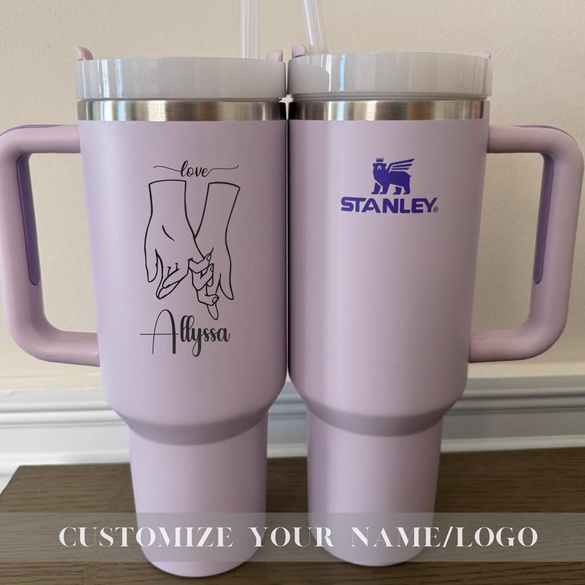 Personalized Stanley 40oz Tumbler,Laser Engraved Stanley Cup,Custom 40oz Tumblers,Travel & Hiking Mug,Gift for Her,Valentines Day Gifts