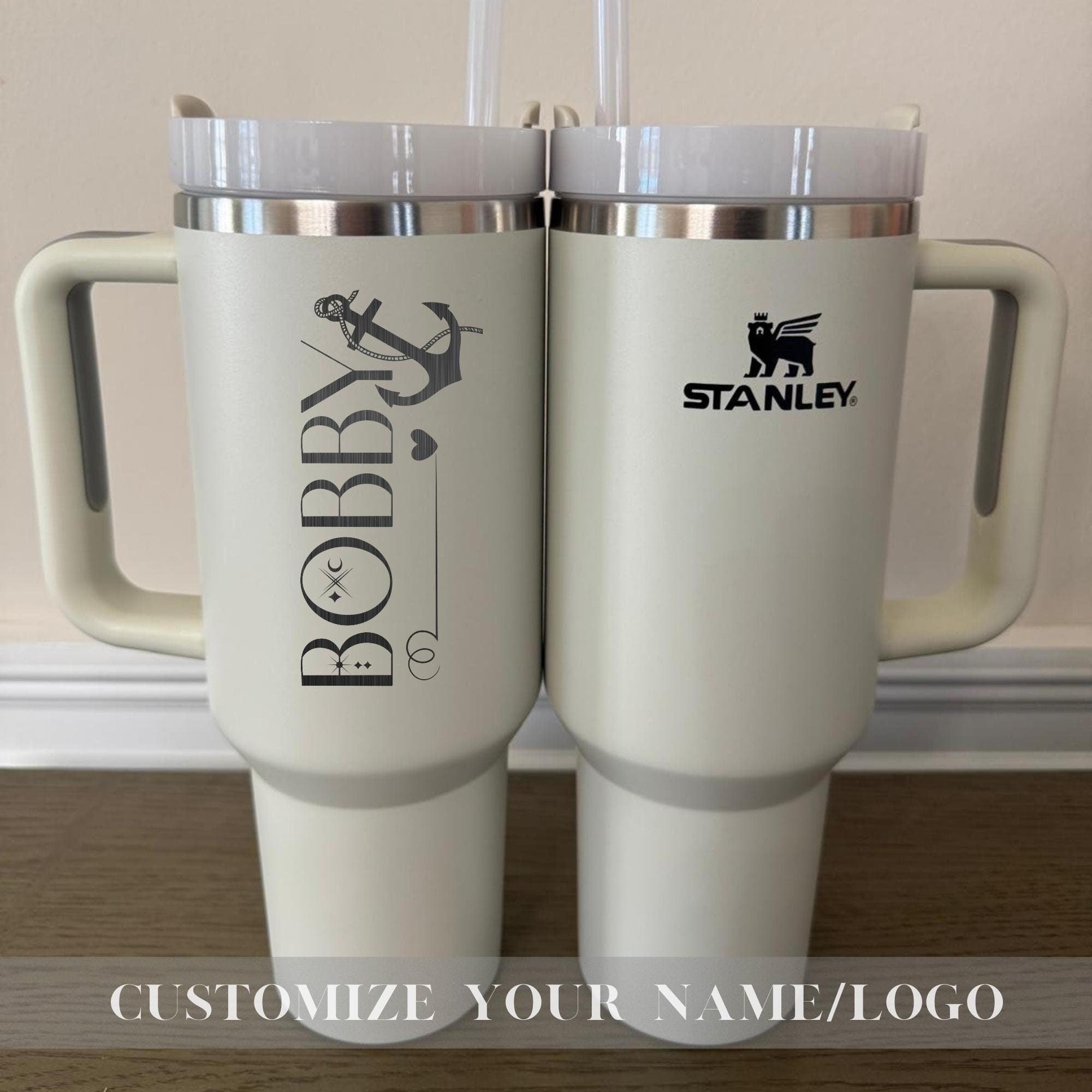 Personalized Anchor Stanley 40oz Tumbler - Custom Name Engraved Tumblers - Bridesmaid Proposal Gift - Gifts for Her - Insulated Travel Mug