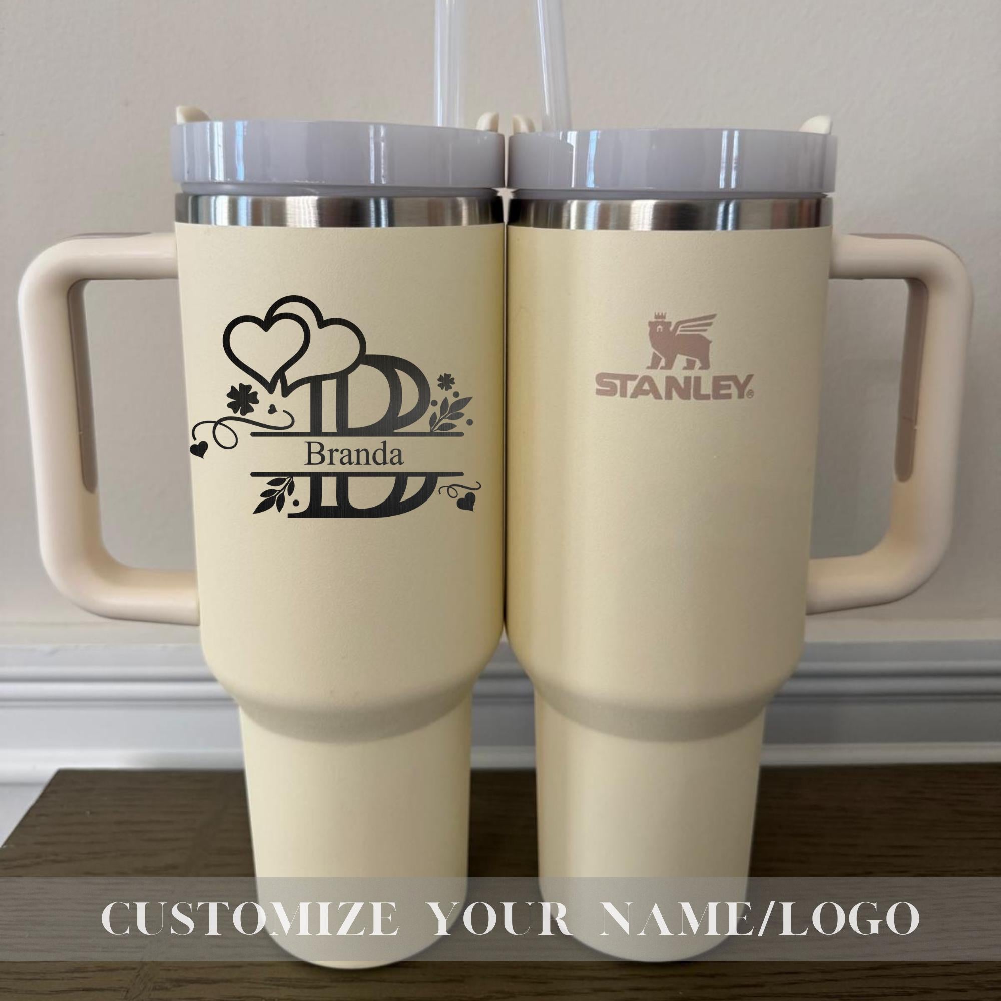 Valentine's Day Personalized Stanley Tumbler - Engraved 40oz Insulated Travel Mug, Custom Couple Gift for Him/Her, Romantic Galentine's Gift