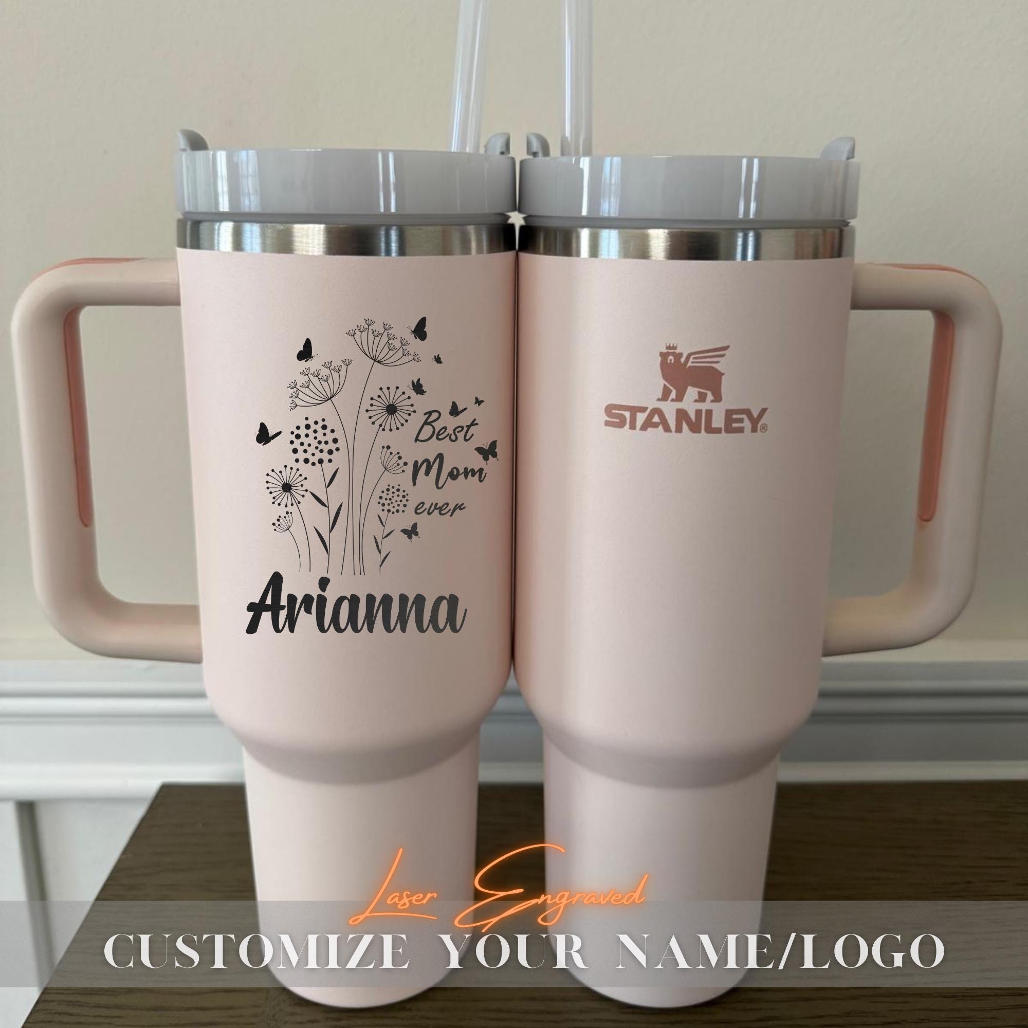 Best Mom Ever Cup - Personalized 40oz Tumbler, Floral Mom Tumbler, Custom Name Gift, Mother's Day Gift, Gift For Mom Mama Grandma From Kids
