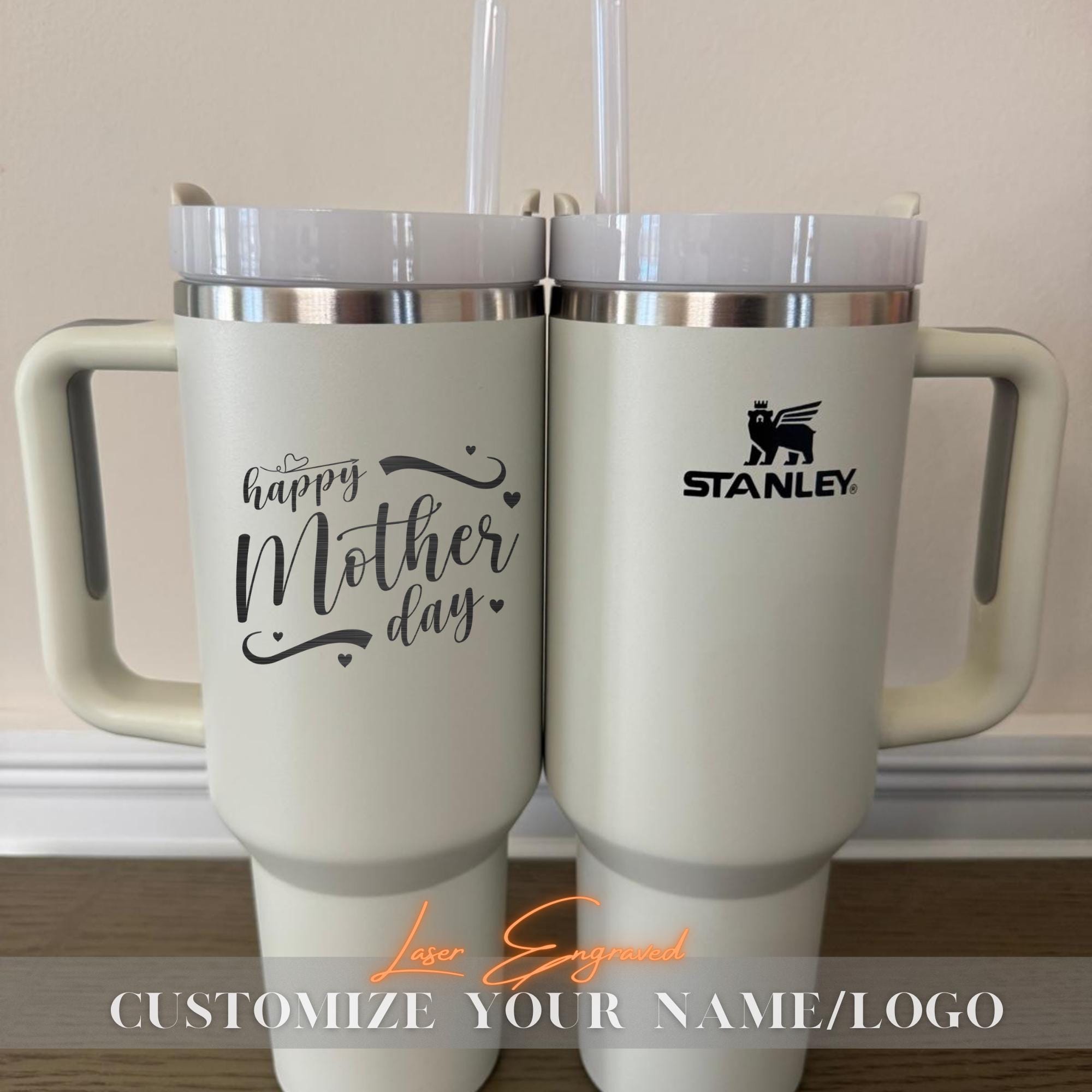 2025 Mother’s Day Stanley Tumbler 40oz - Personalized Gift for Mom & Grandma - Custom Engraved Stainless Steel Travel Cup, Best Mom Ever Mug