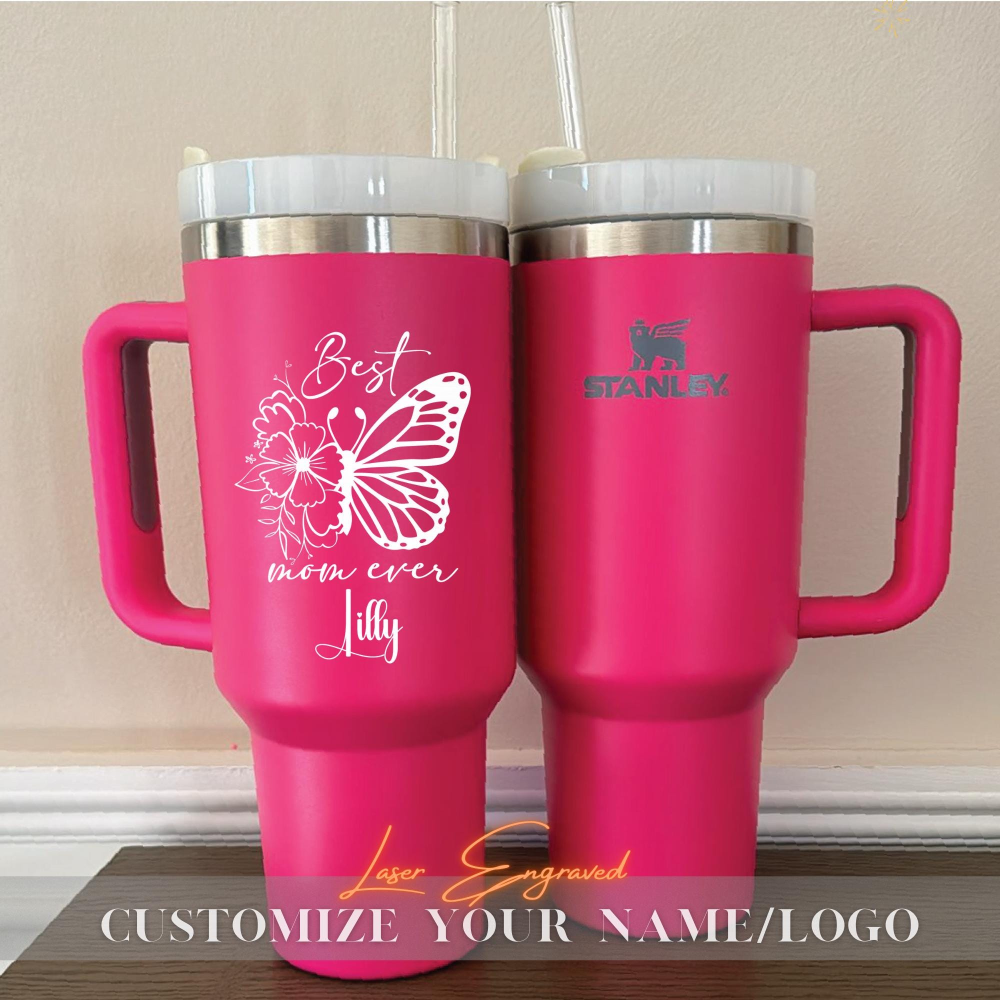 Personalized Stanley 40oz Cup - Custom Name Engraved Tumbler, Mother's Day Gift for Mom, Birthday Gift for Her, Best 2025 Gift For Mom & Dad