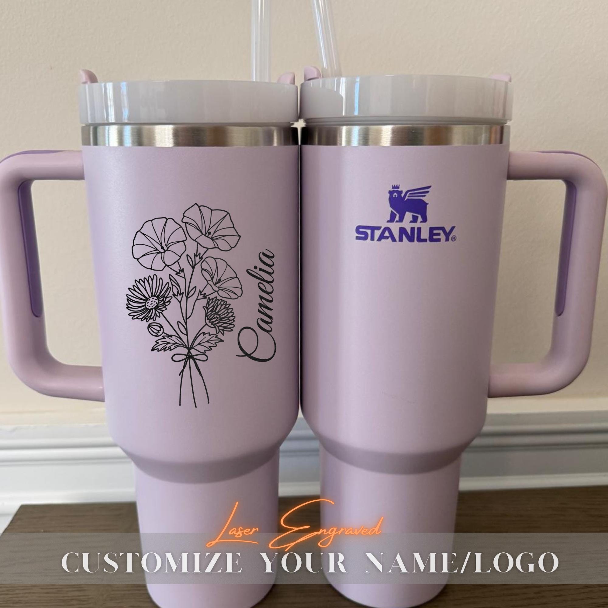 Personalized Stanley Cup with Logo 40oz - Corporate Client Gift - Birthday Gift - Custom Engraved Tumbler for Employees, Boss, Coworkers