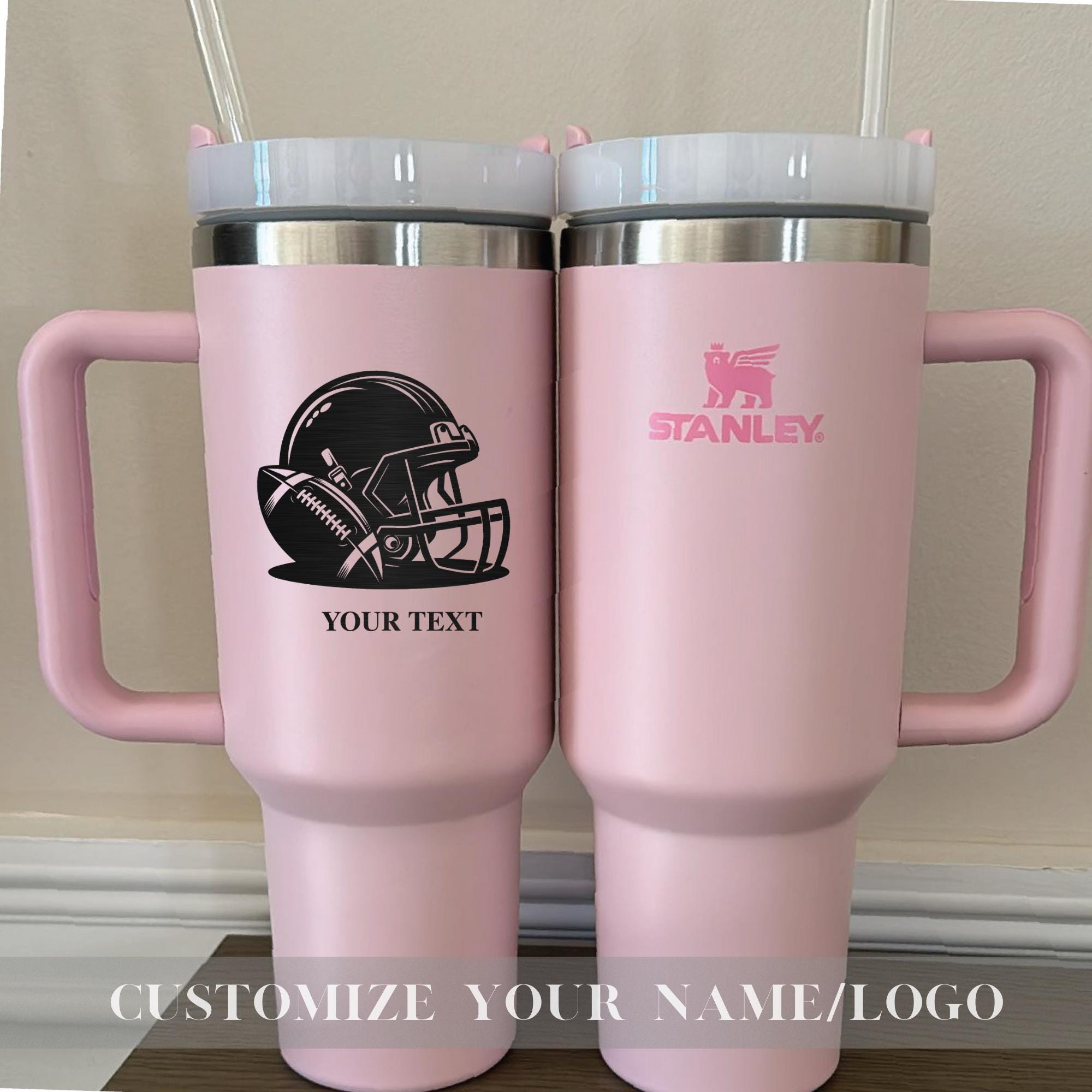 Personalized Stanley 40oz Tumbler for 2025 Super Bowl, Engraved Football Team Name & Helmet, Sports Gift, Football Gifts, Football Fan Gift