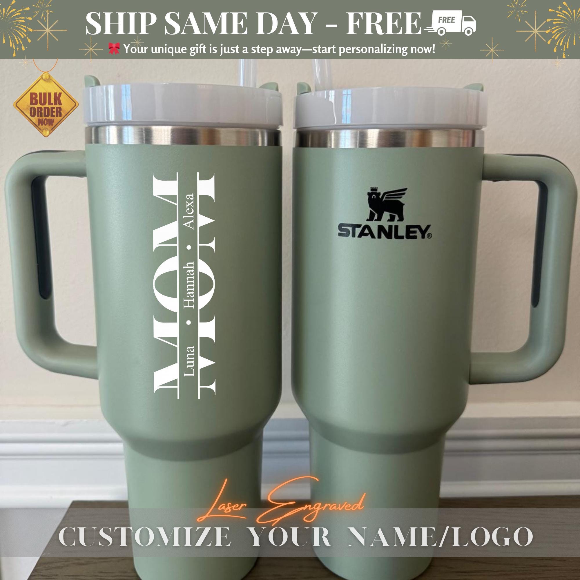 Custom Kids' Names - Personalized 40oz Tumbler, Floral Mom Tumbler, Custom Name Gift, Mother's Day Gift, Gift For Mom Mama Grandma From Kids