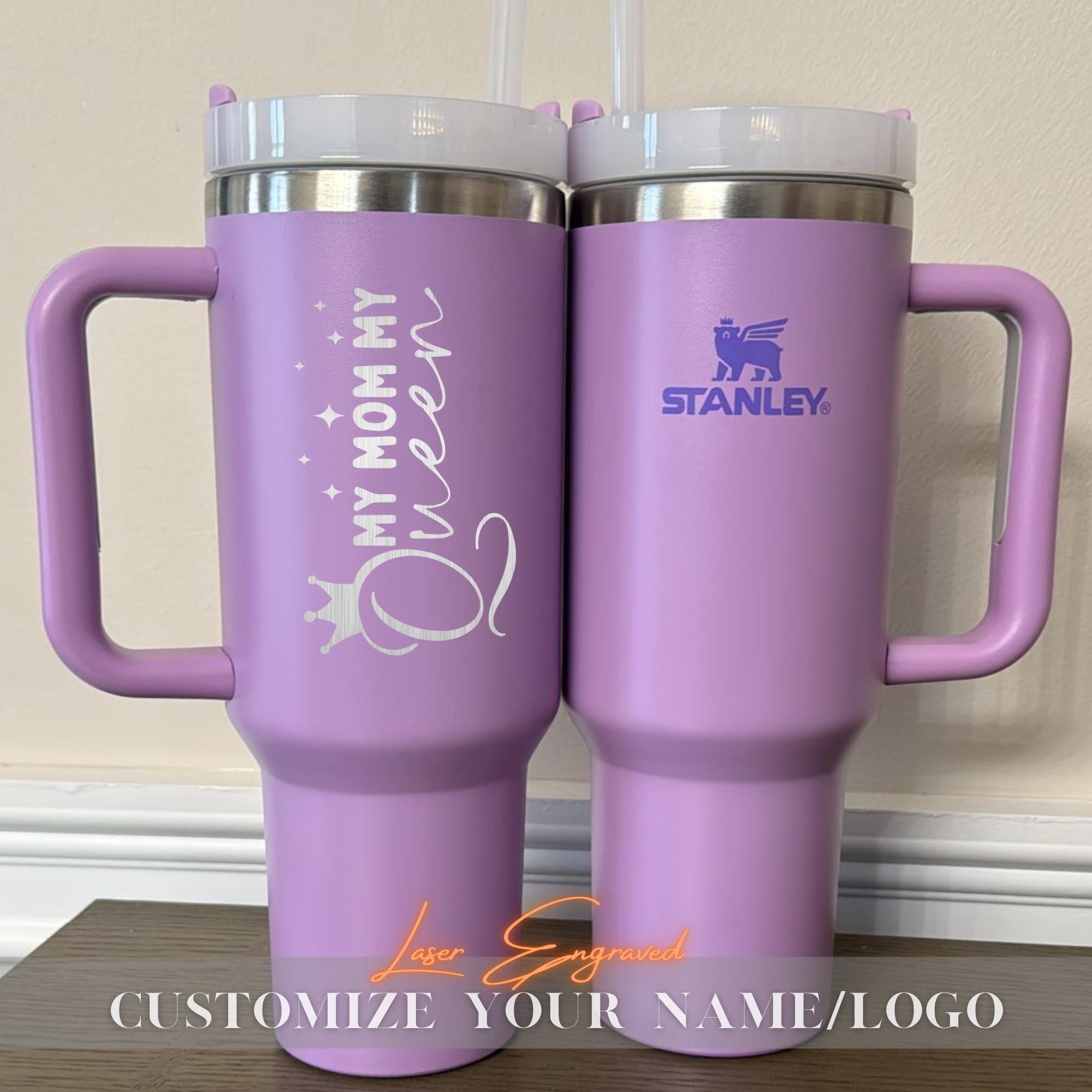 Mothers day Engraved Stanley Cup, Customizable TUMBLER, Personalized Double Wall Stainless Steel 40oz Tumbler Gift for Mom Fast Shipping
