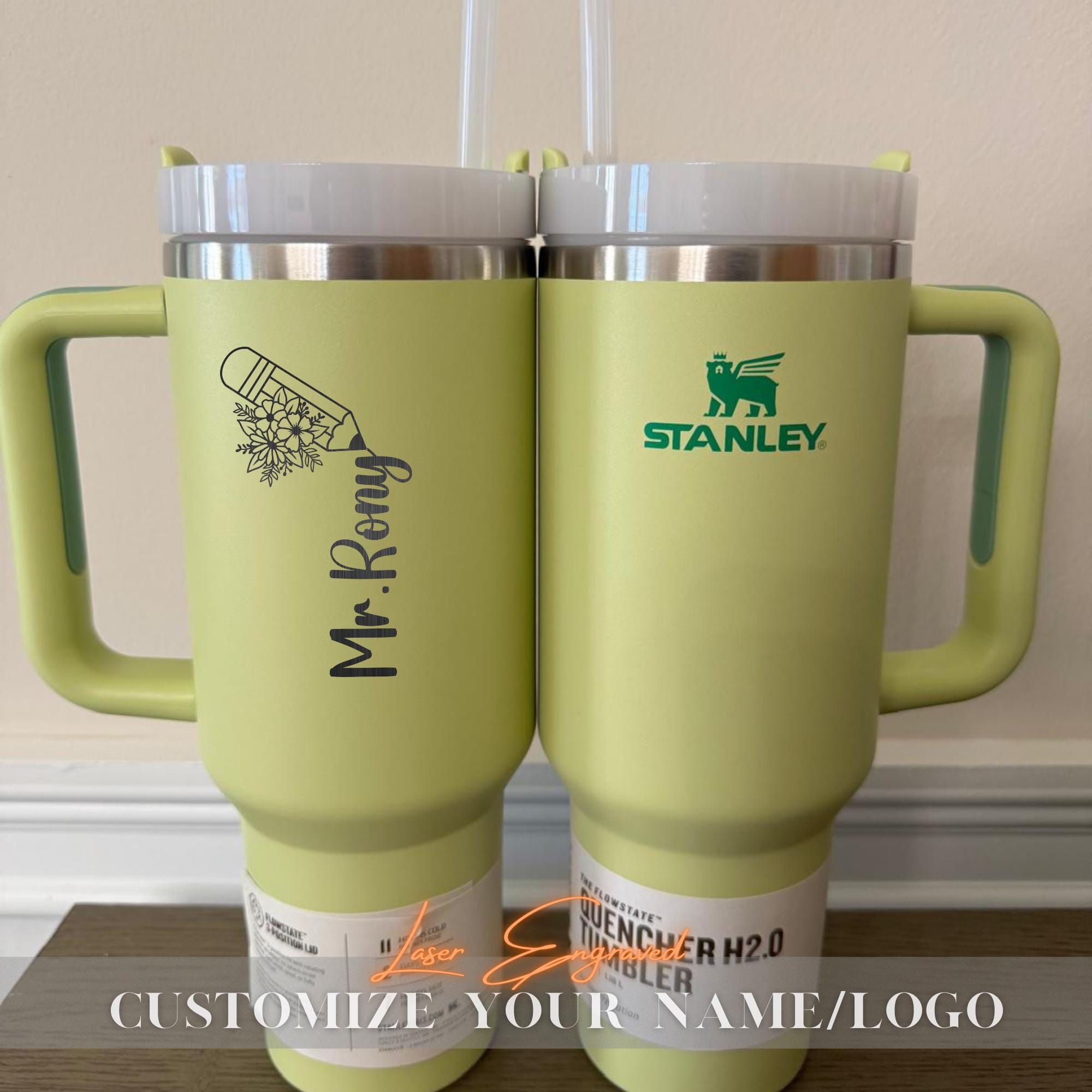 Engraved Stanley Tumbler for Teachers - Personalized 40oz Travel Mug - Best Custom Teacher Gift, Nurse, Mentor - Stainless Steel Cup
