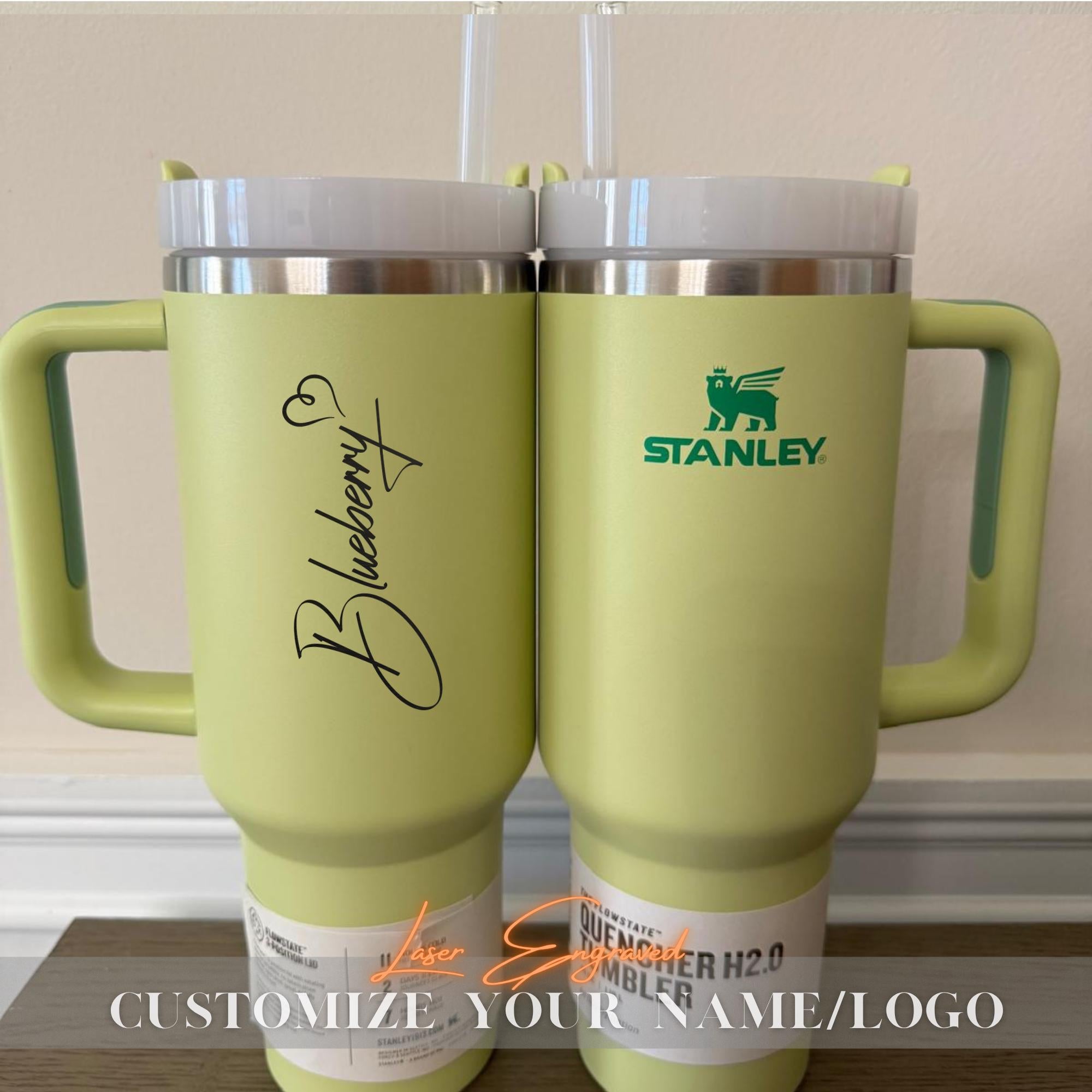 Custom Stanley 40oz Tumbler With Laser Engraved Name, Logo Engraved 40oz Tumbler, birth month flower, Gifts for Her, bridesmaid gifts
