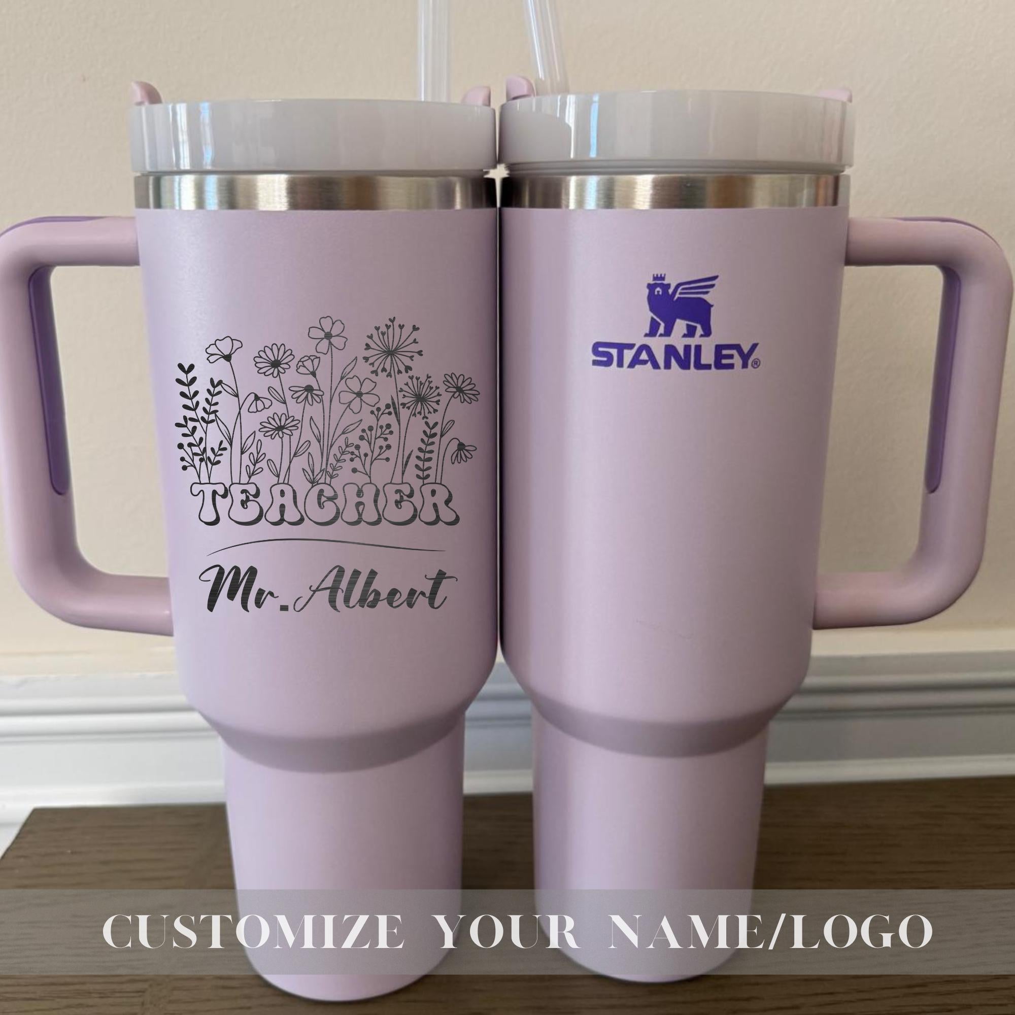 Personalized Engraved Stanley 40oz Tumbler For Teachers, Custom Teacher Stanley Cup With Name, Gift For Teachers, Graduation, Back to School