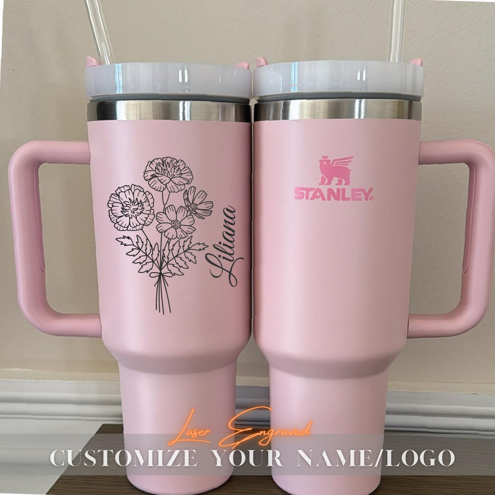 Stanley Quencher Personalized 40oz For Birthday Gift - Custom Engraved Cup - Bridesmaid Proposal Gift, Wedding Party Favors,Bride Squad Gift