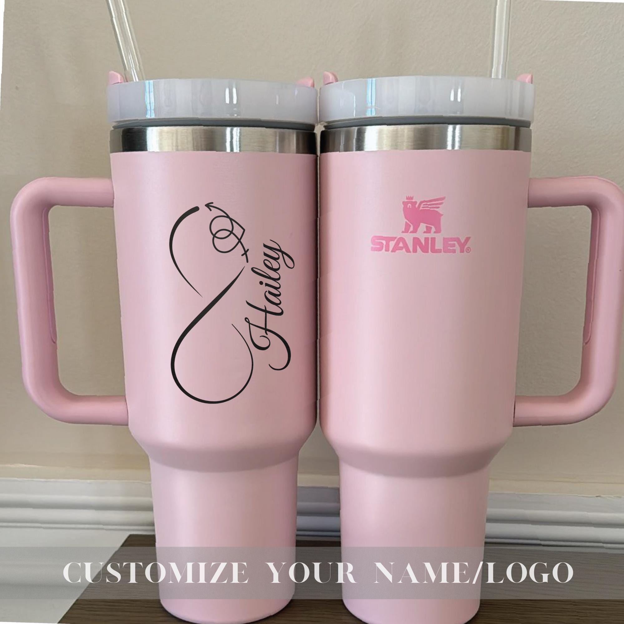 Valentine's Day Custom Stanley 40oz Cup, Insulated Travel & Hiking Mug, Custom 40oz Tumbler,Engraved 40oz Tumbler,Laser Engraved Stanley Cup