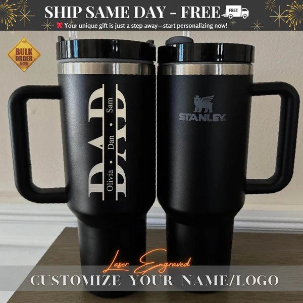 Dad, Grandpa, Papa Forest With Kids' Names Personalized 40oz Tumbler, Custom Dad Tumbler With Kids Names, Dad Gift From Daughter, Dad Cup