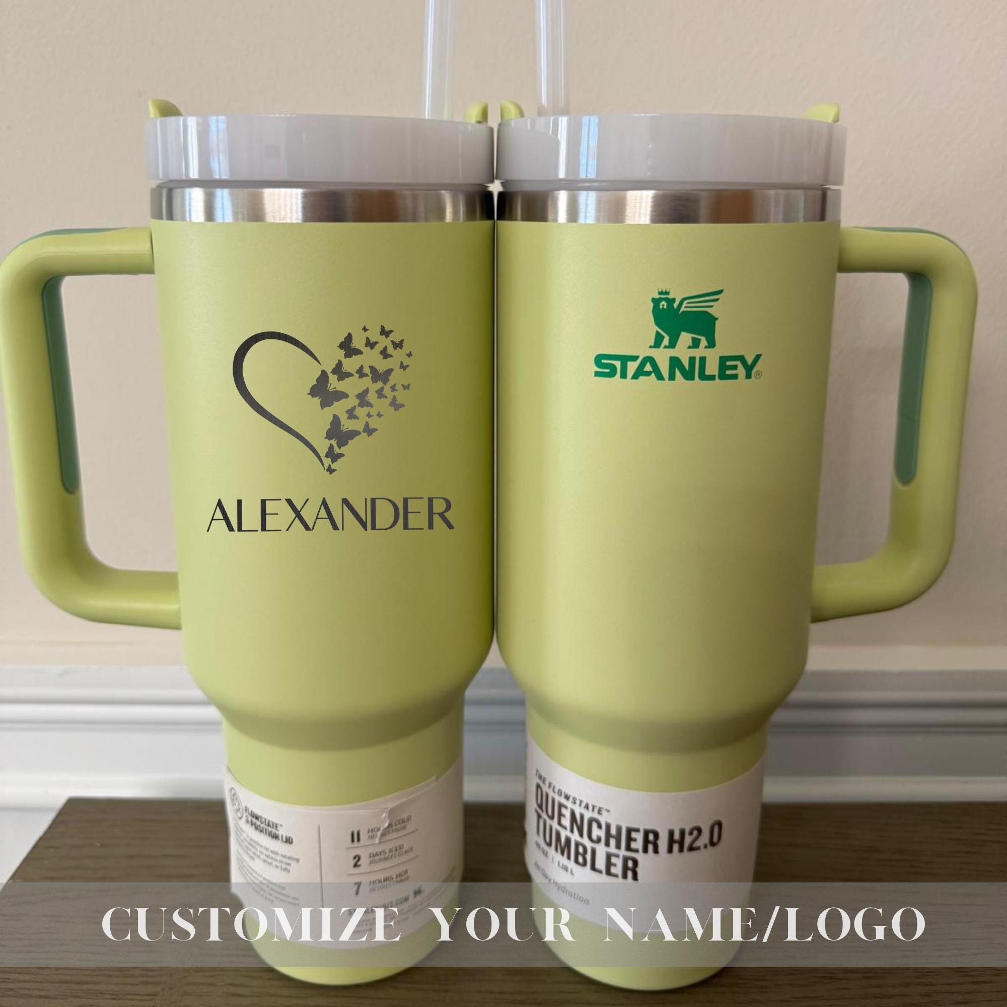 Personalized STANLEY CUP TUMBLER Bottle Custom Engraved Valentines Wedding Bridesmaid Engagement Gift for Her Him Women Mom Teacher Birthday