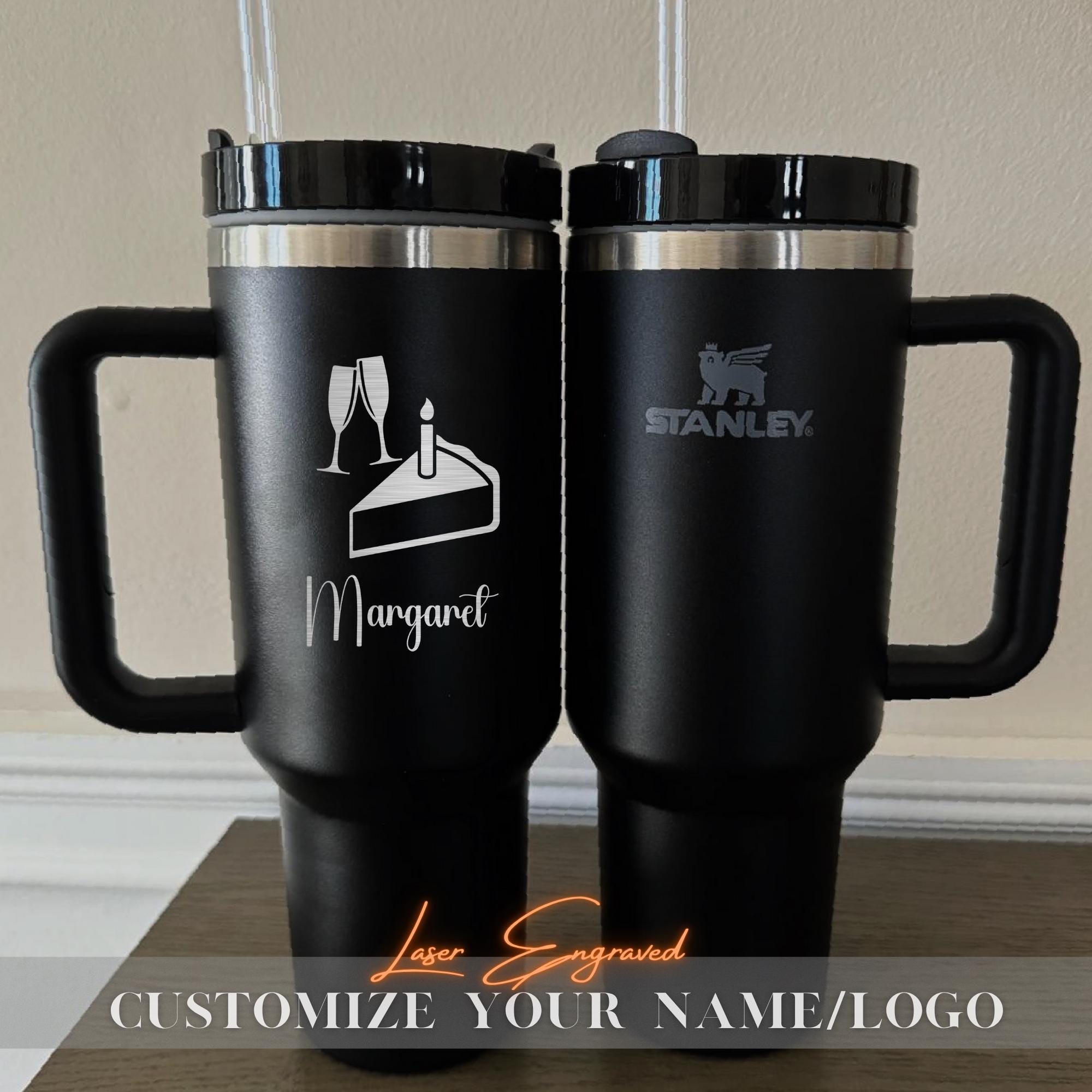 Engraved Birthday Cake With Name Stanley 40oz Tumbler Gift, Traveling Mug, Birthday Gift, Bridal Party Gifts, Bridesmaid Gifts, Gift for her